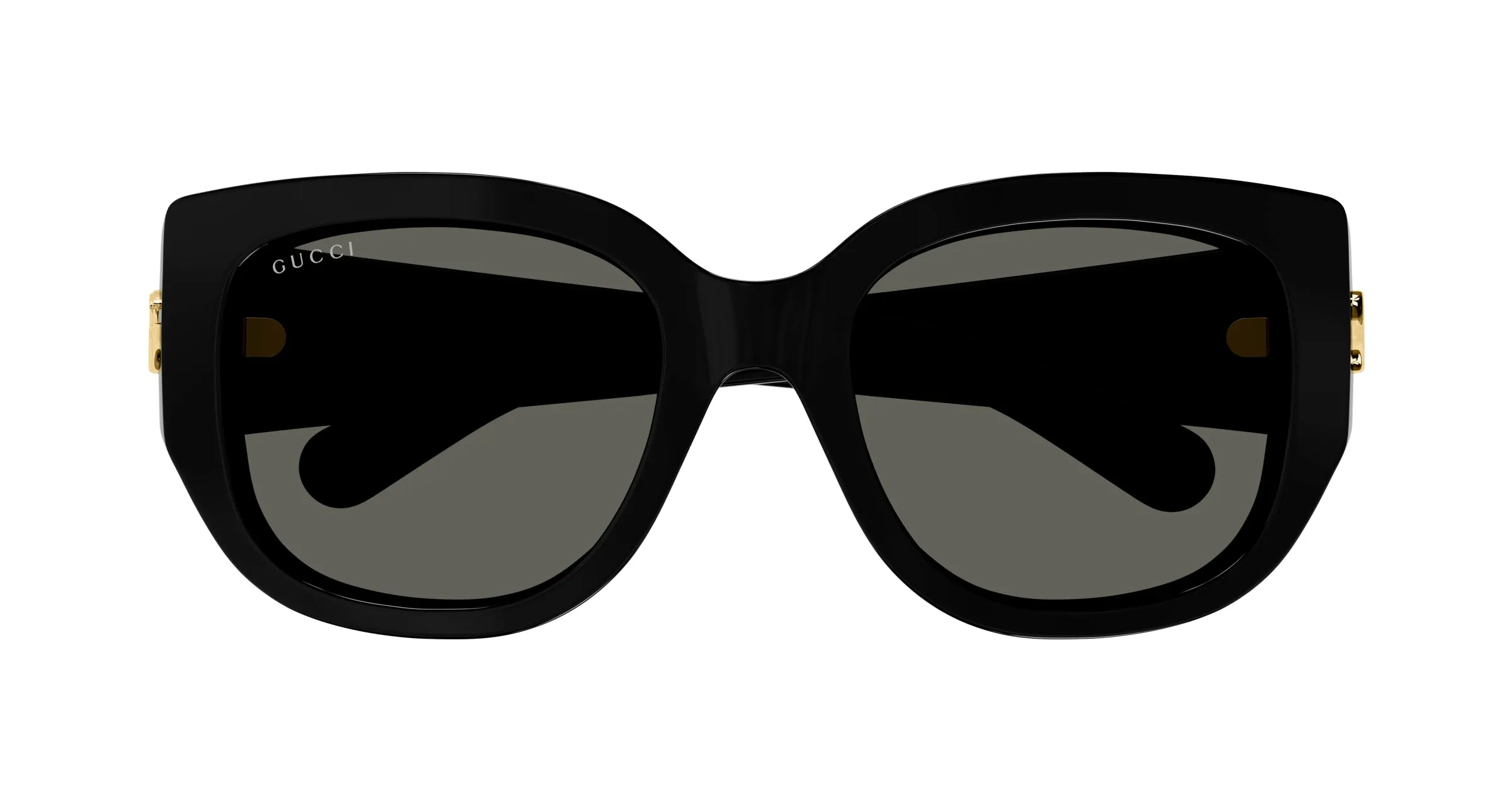 Gucci GG1599SA 001 Occhiali da sole Iniettato Nero Grigio Rotonda - immagine 2