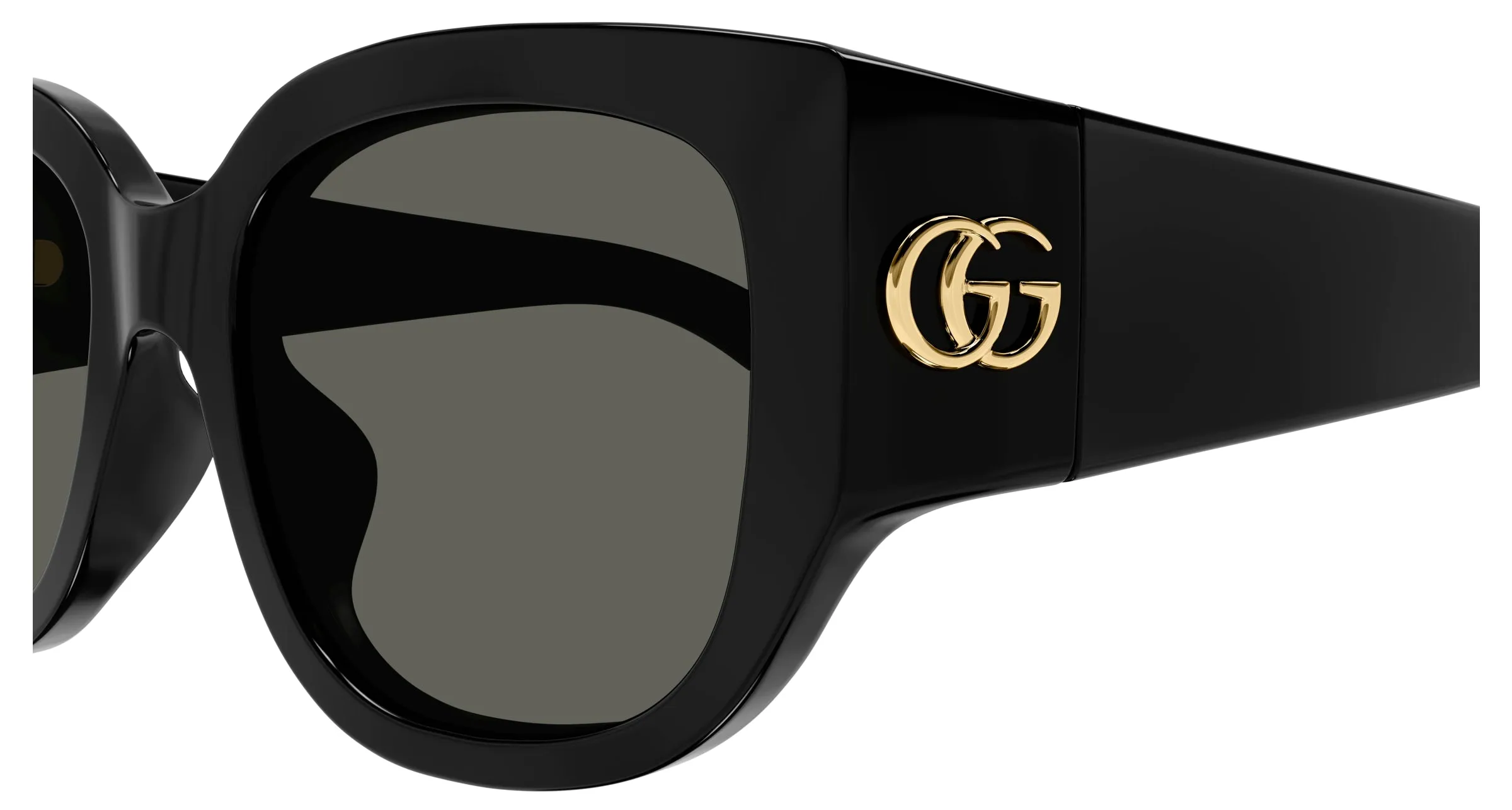 Gucci GG1599SA 001 Occhiali da sole Iniettato Nero Grigio Rotonda - immagine 3