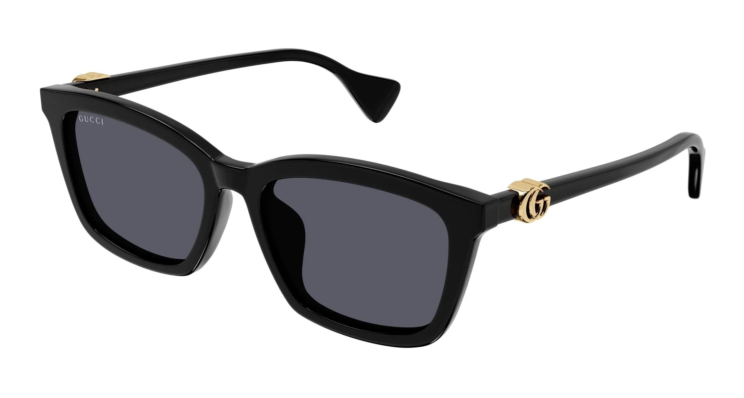 Gucci GG1596SK 001 Occhiali da sole Acetato Nero Grigio Squadrata - immagine 1