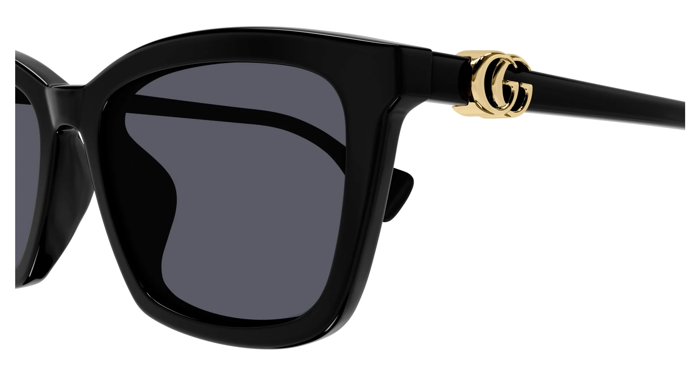 Gucci GG1596SK 001 Occhiali da sole Acetato Nero Grigio Squadrata - immagine 3