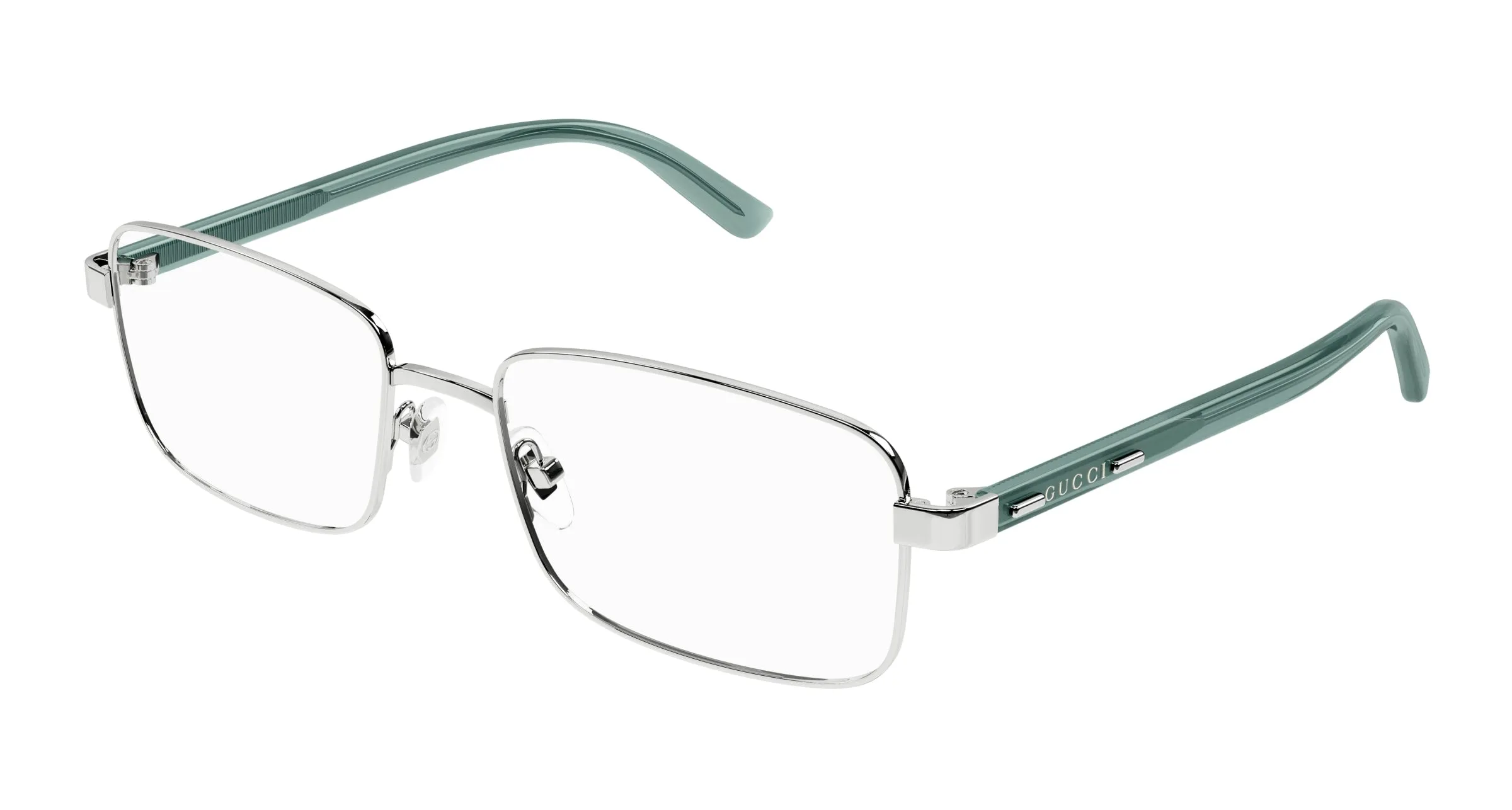 Gucci GG1586O 006 Montature da vista Metallo Argento Trasparente Squadrata - immagine 1