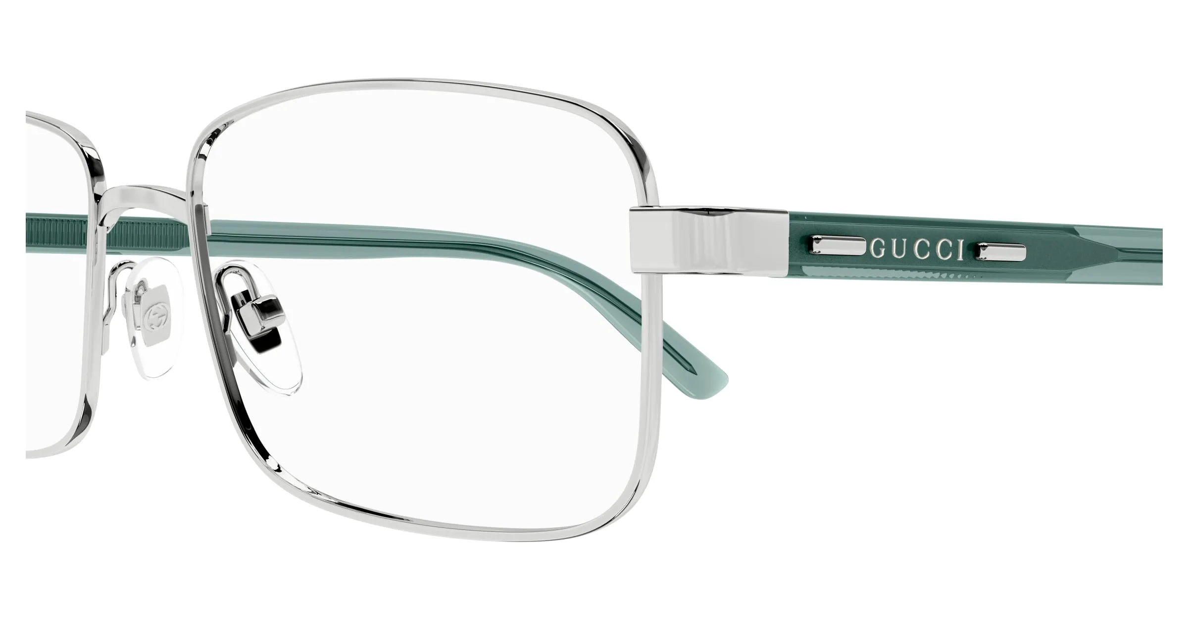 Gucci GG1586O 003 Montature da vista Metallo Argento Trasparente Squadrata - immagine 3
