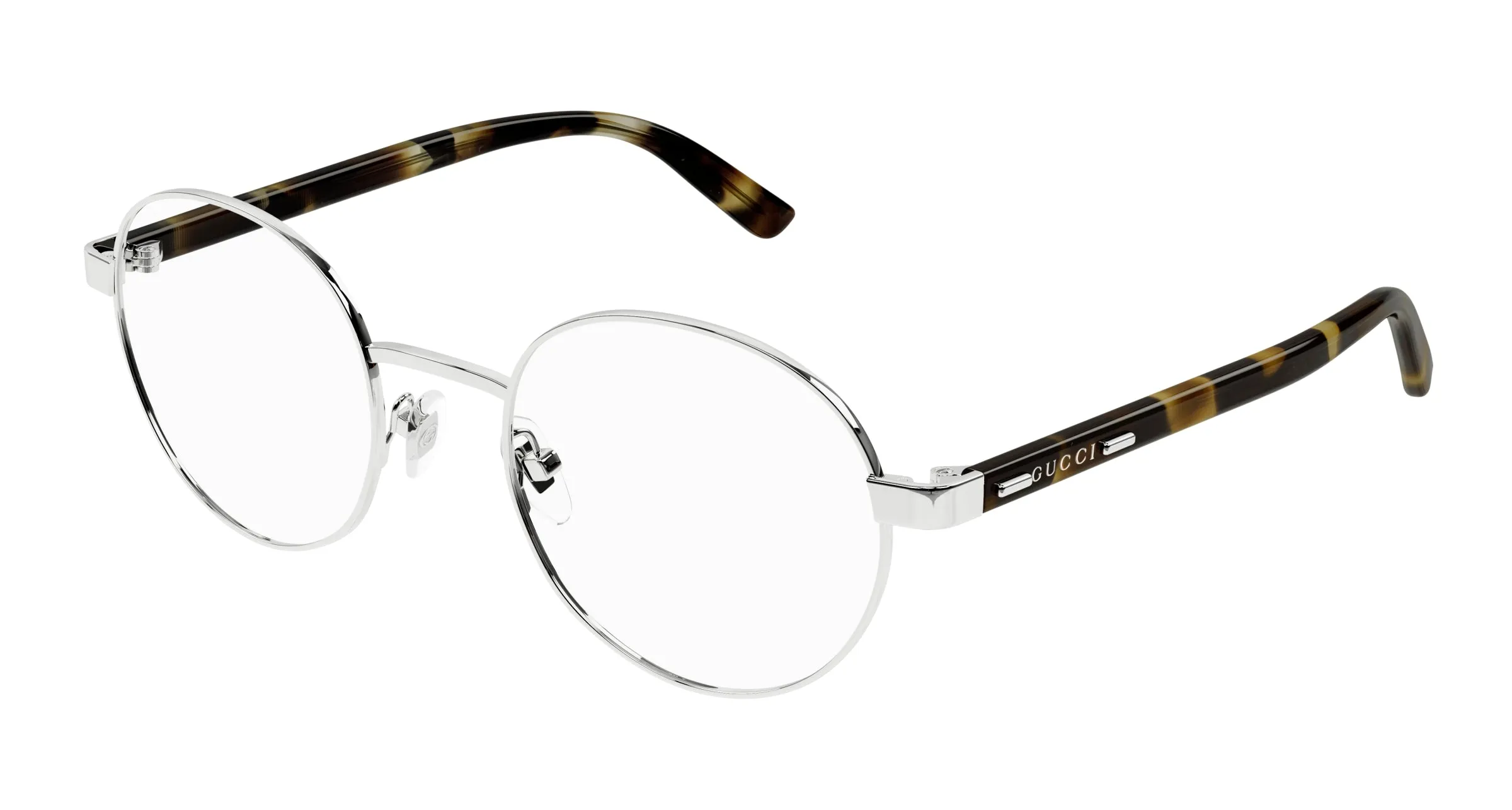 Gucci GG1585O 002 Montature da vista Metallo Argento Trasparente Rotonda - immagine 1