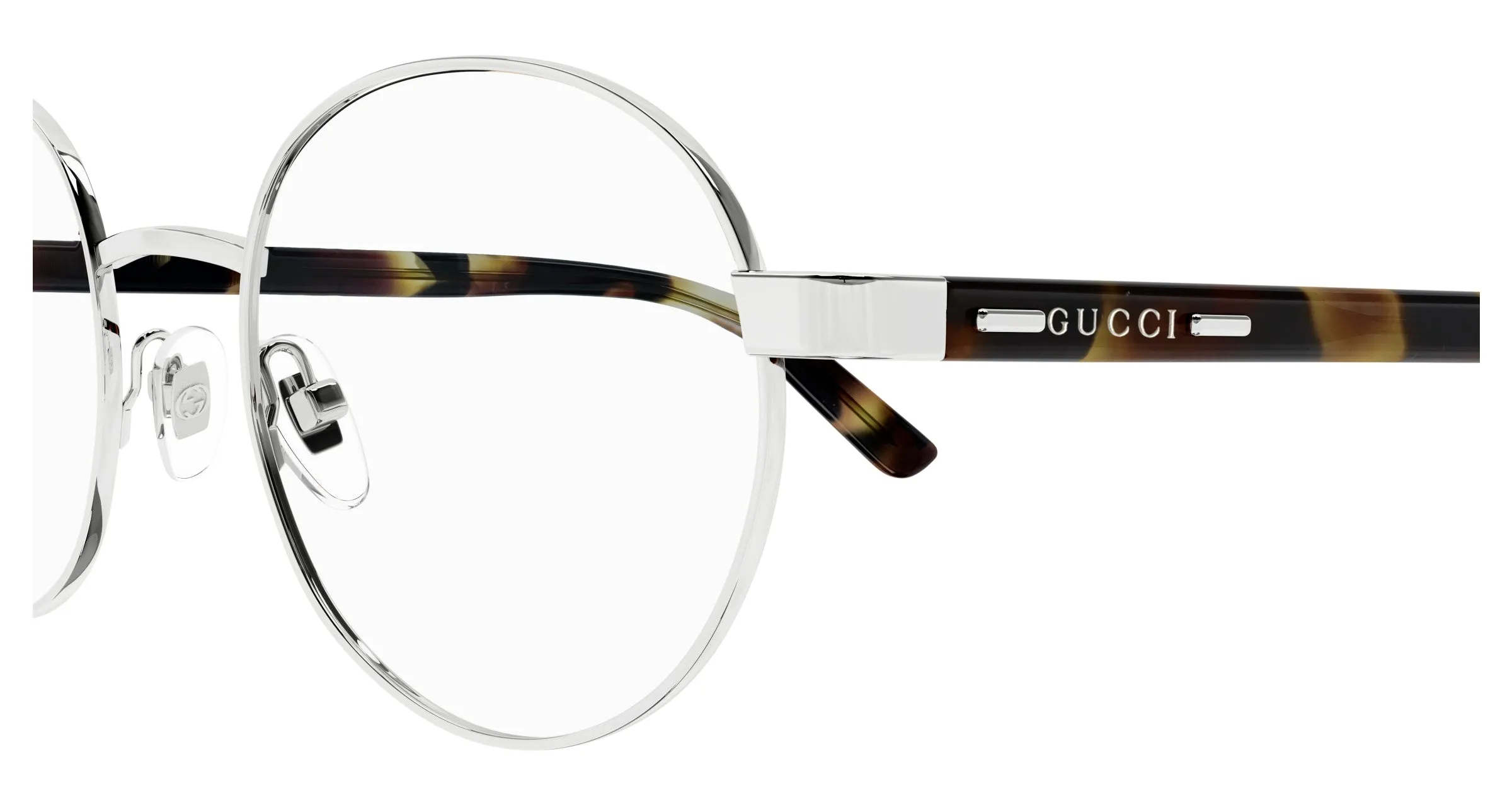 Gucci GG1585O 002 Montature da vista Metallo Argento Trasparente Rotonda - immagine 3