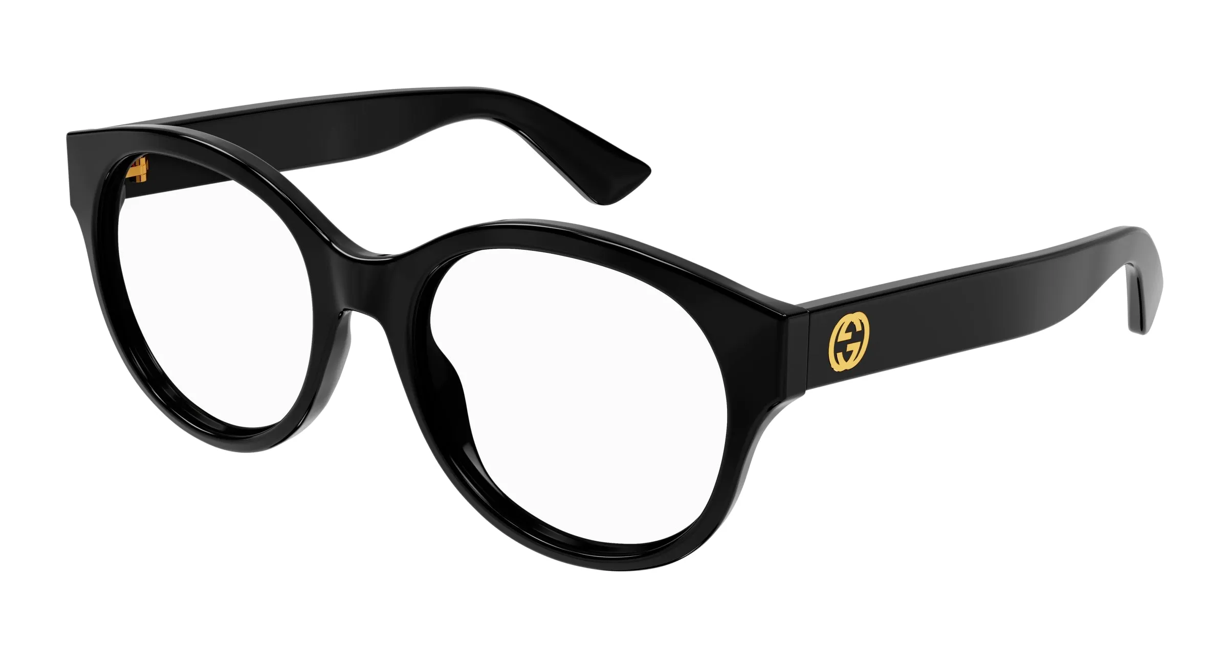 Gucci GG1580O 001 Montature da vista Iniettato Nero Trasparente Rotonda - immagine 1