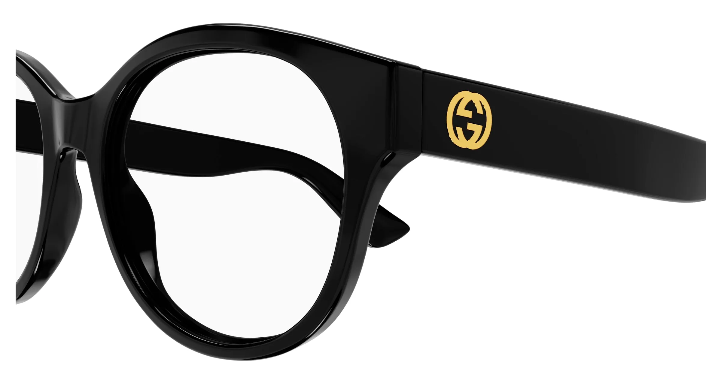 Gucci GG1580O 001 Montature da vista Iniettato Nero Trasparente Rotonda - immagine 3
