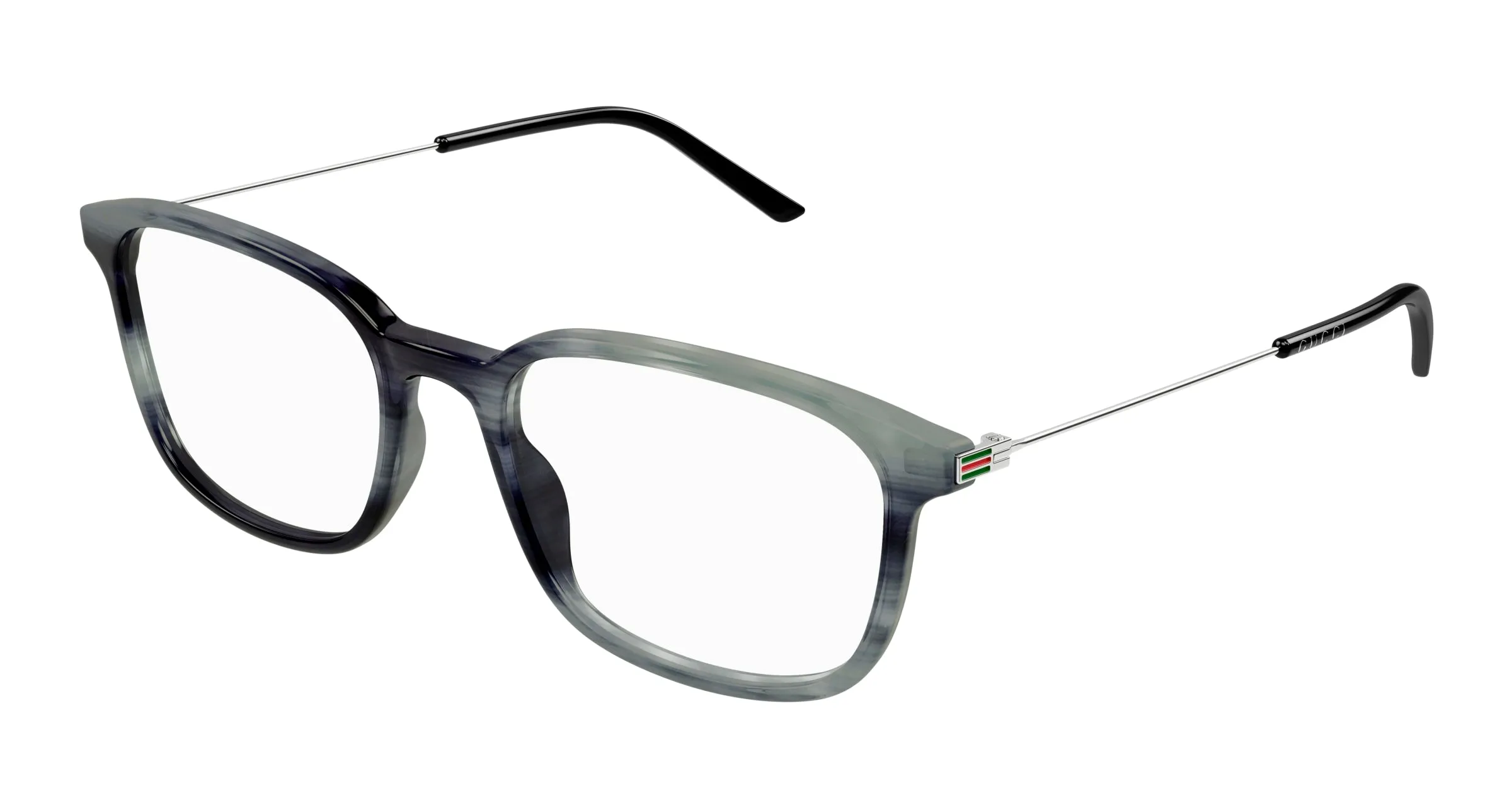 Gucci GG1577O 007 Montature da vista Acetato Grigio Trasparente Squadrata - immagine 1