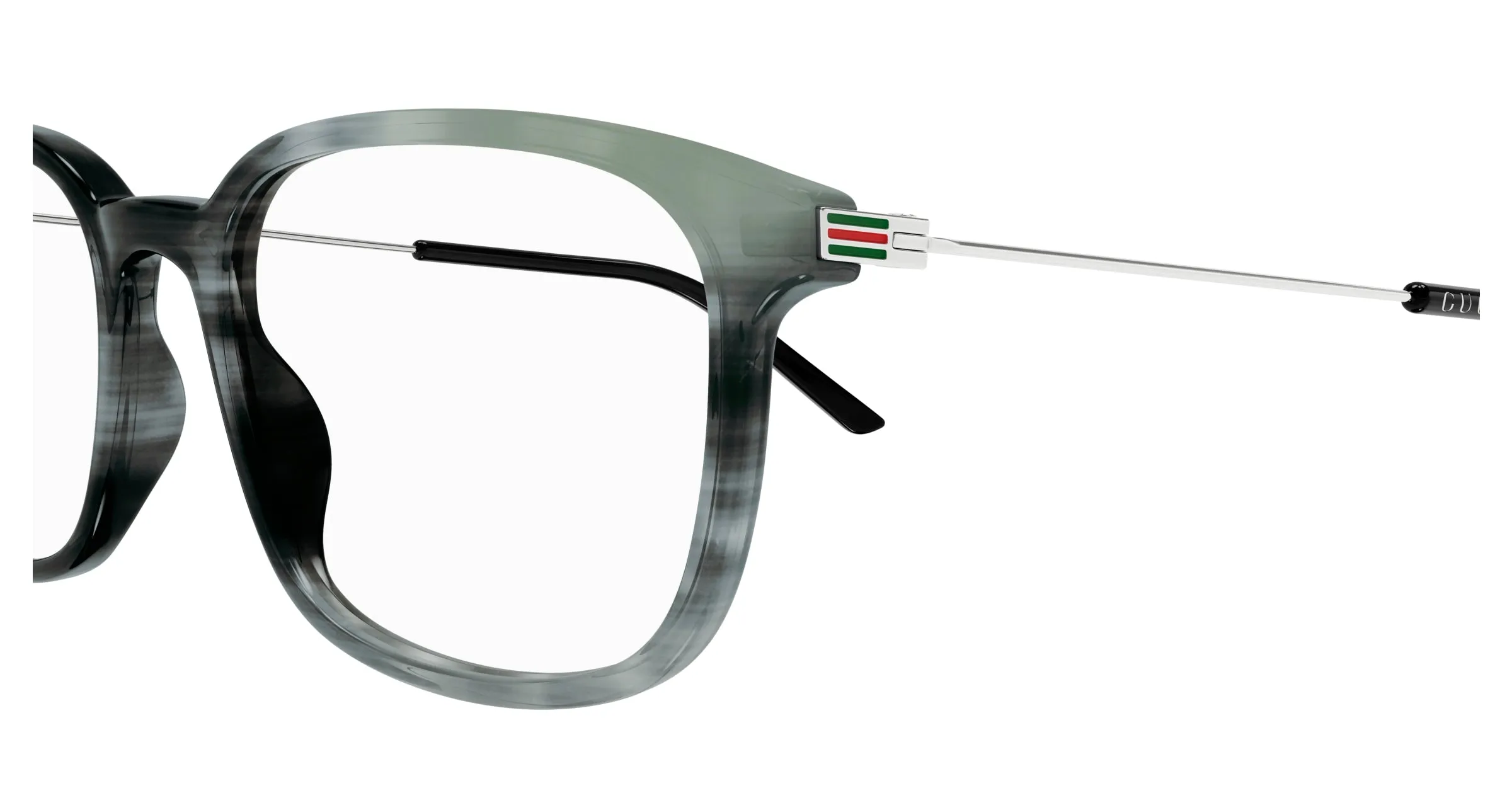 Gucci GG1577O 007 Montature da vista Acetato Grigio Trasparente Squadrata - immagine 3
