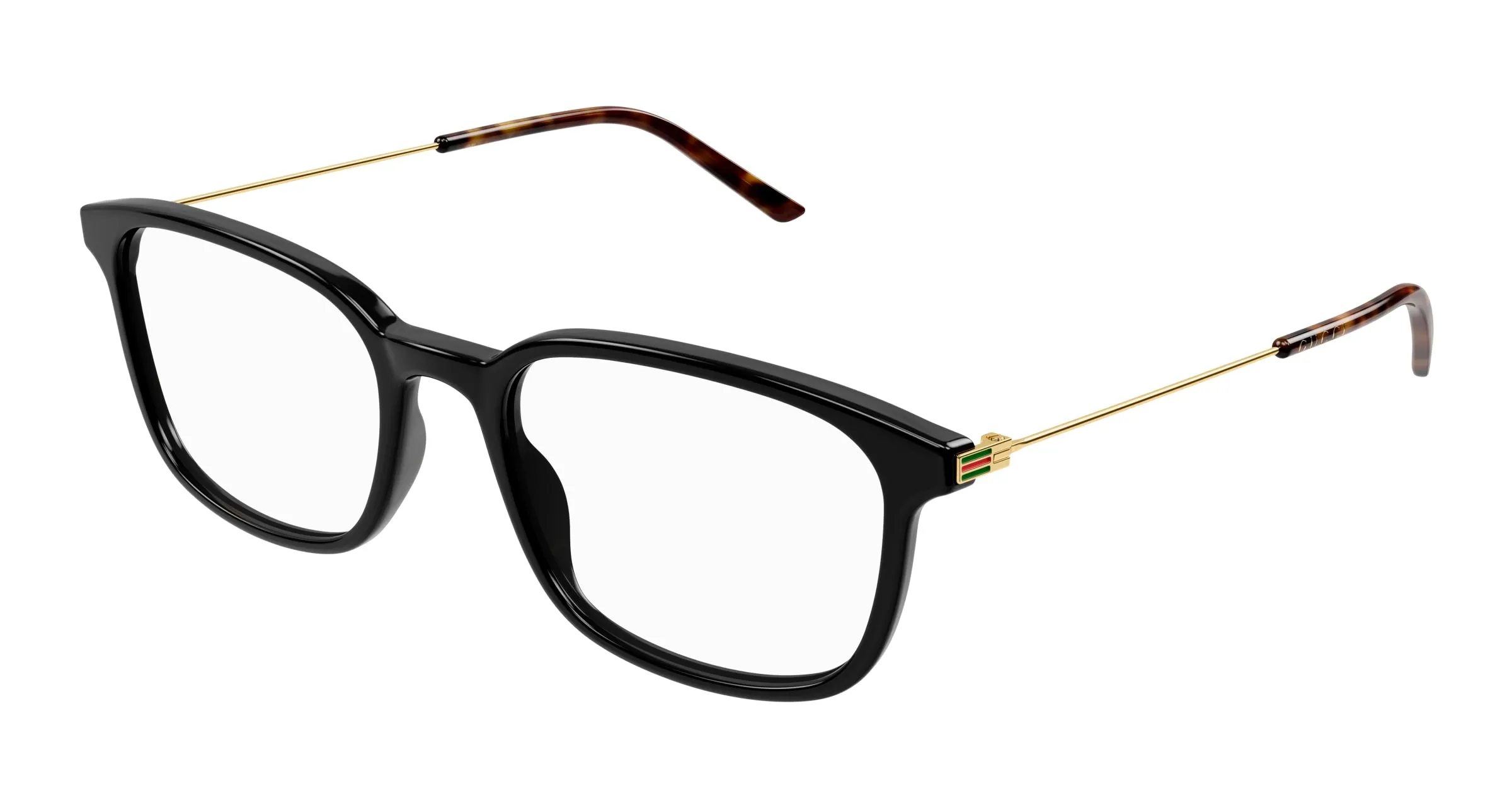 Gucci GG1577O 005 Montature da vista Acetato Nero Trasparente Squadrata - immagine 1