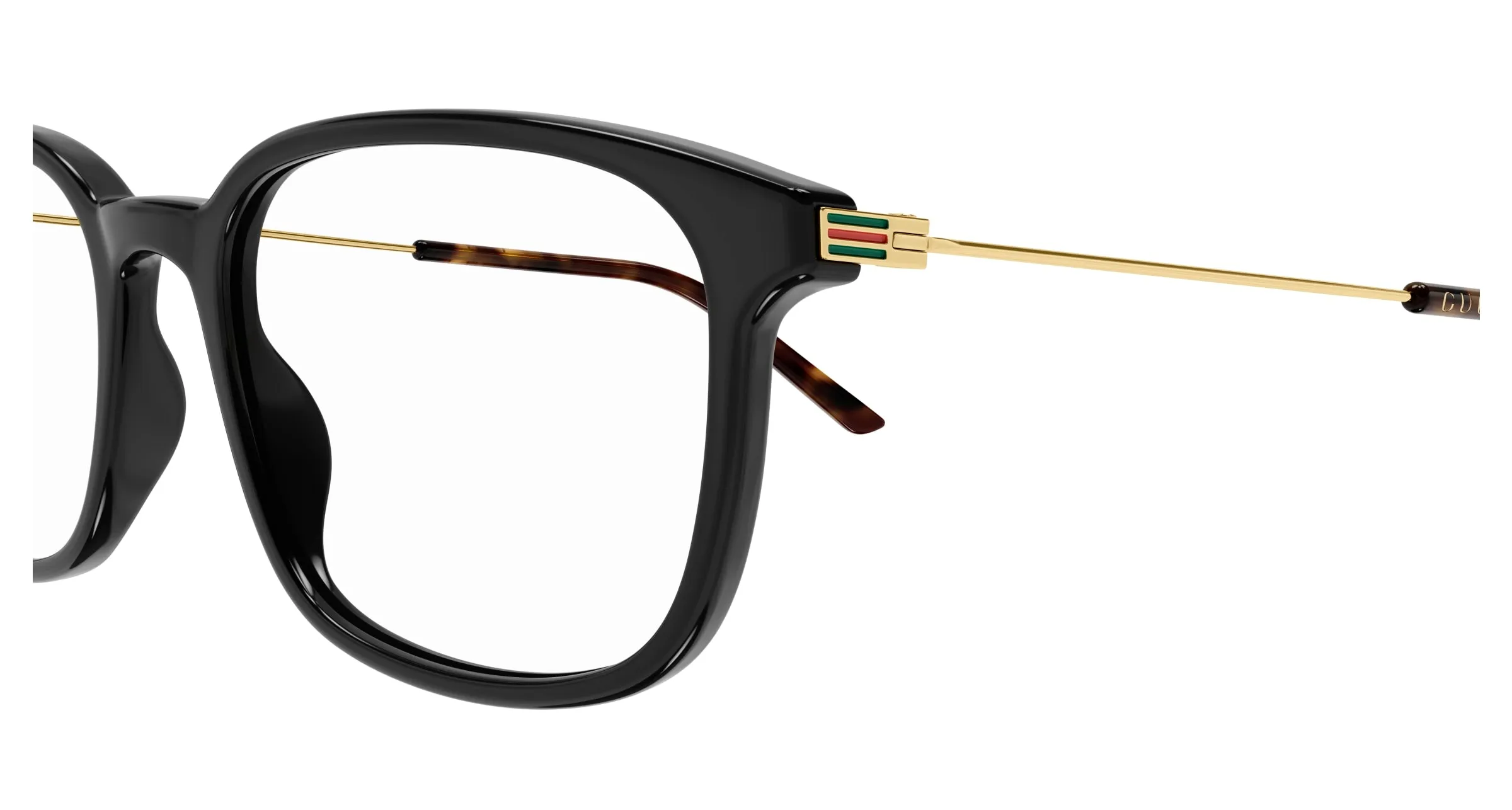 Gucci GG1577O 005 Montature da vista Acetato Nero Trasparente Squadrata - immagine 3
