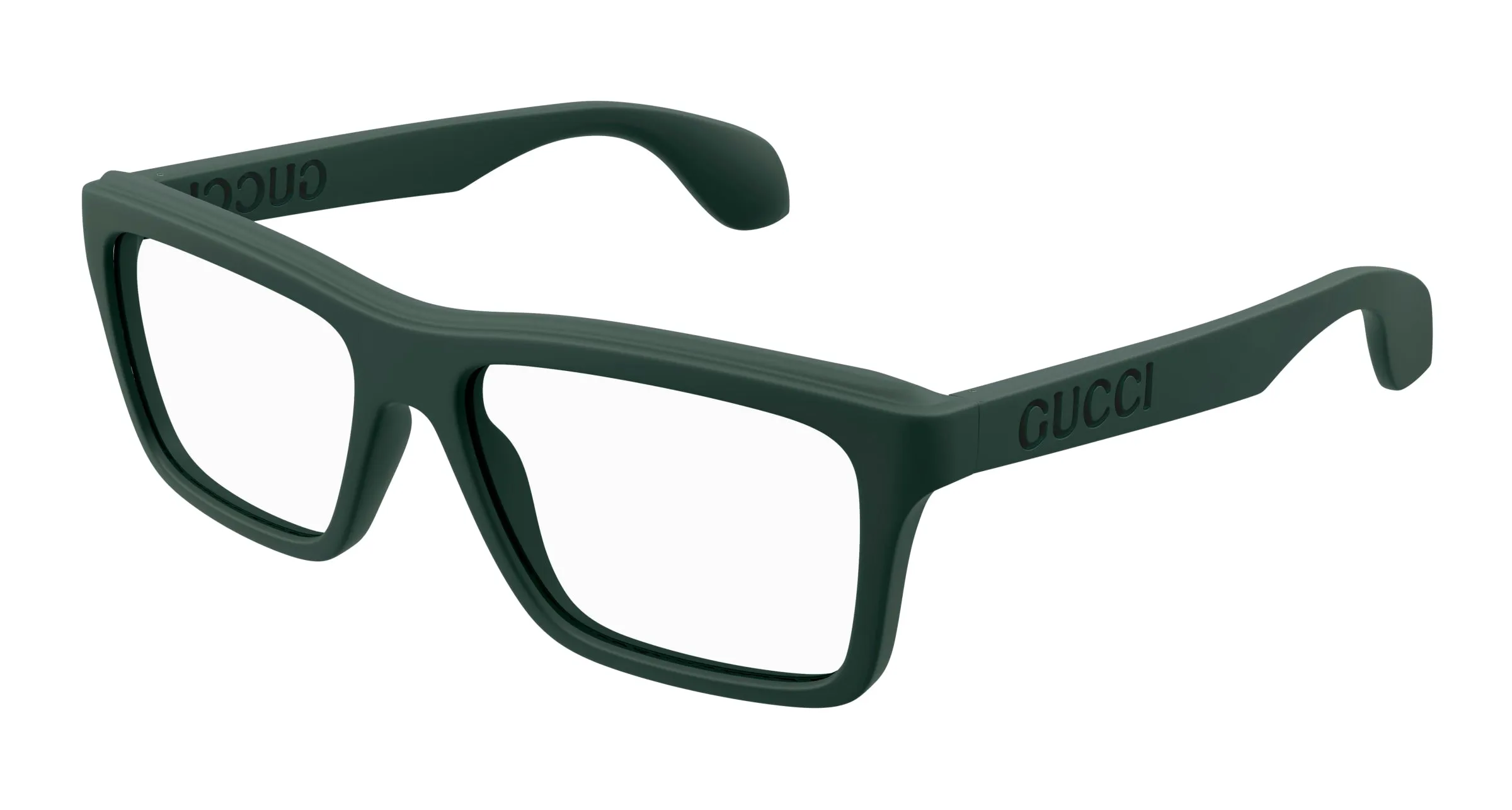Gucci GG1573O 003 Montature da vista Iniettato Verde Trasparente Squadrata - immagine 1