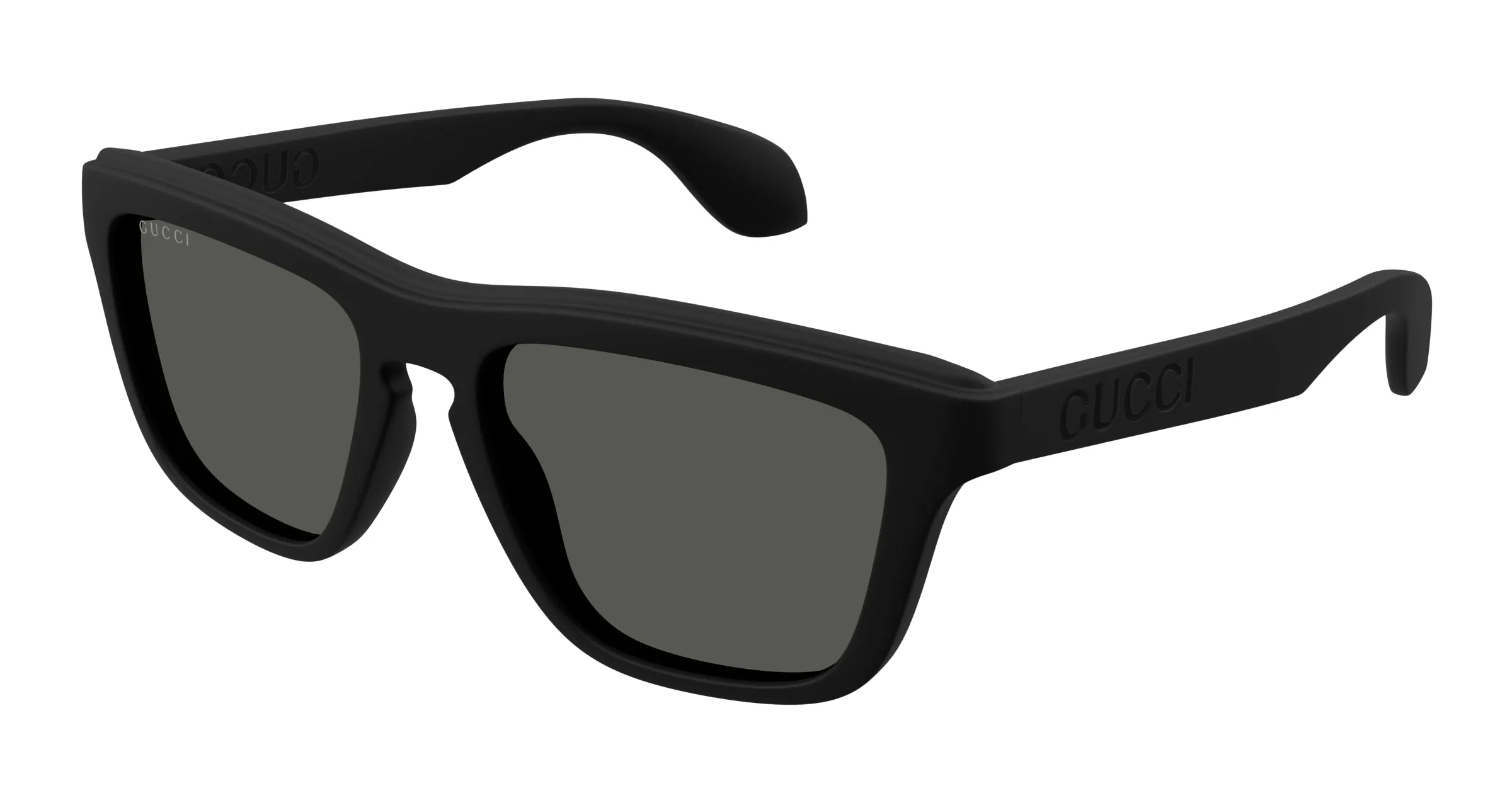 Gucci GG1571S 001 Occhiali da sole Iniettato Nero Grigio Squadrata - immagine 1