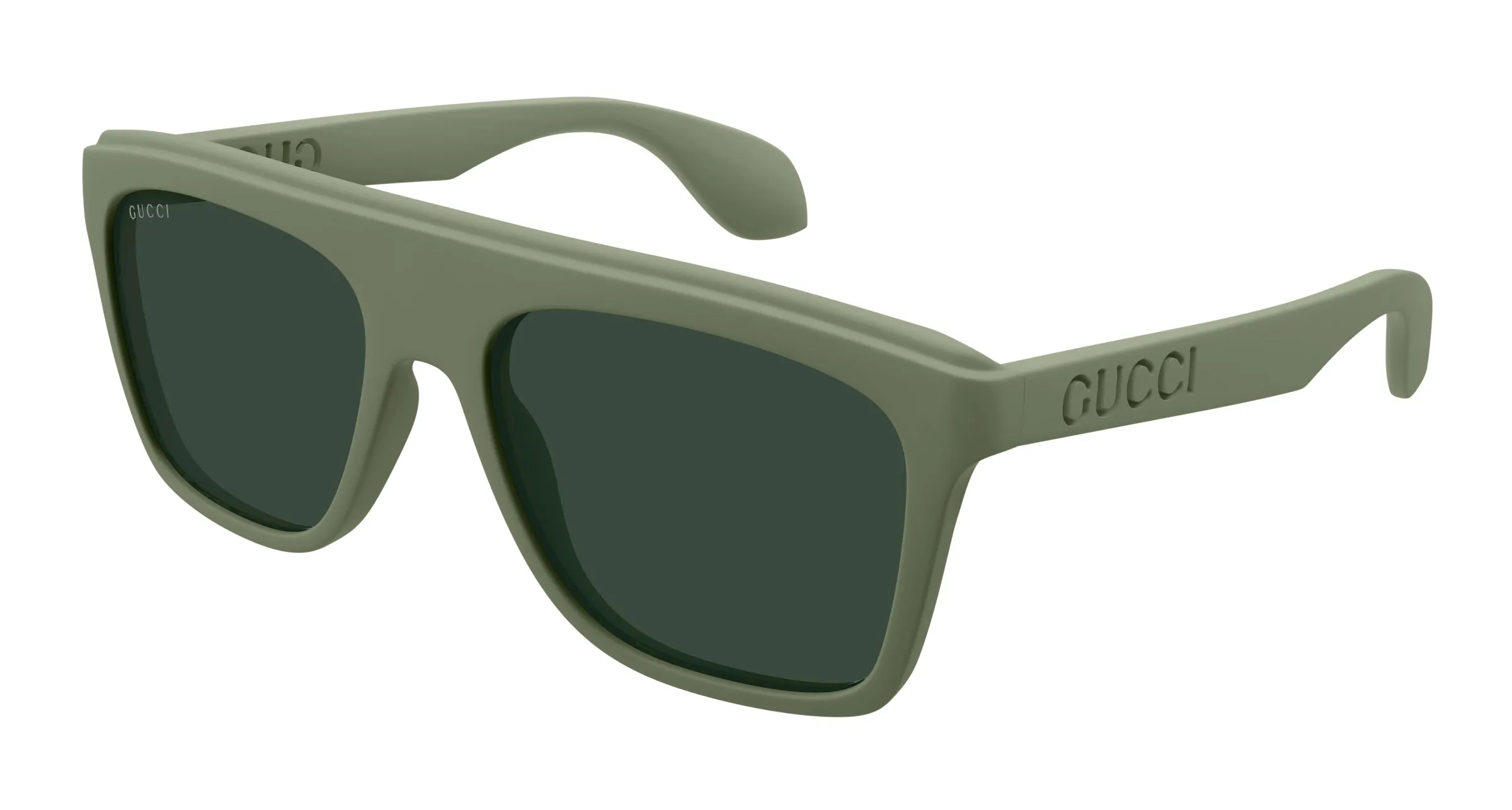 Gucci GG1570S 007 Occhiali da sole Iniettato Verde Verde Squadrata - immagine 1