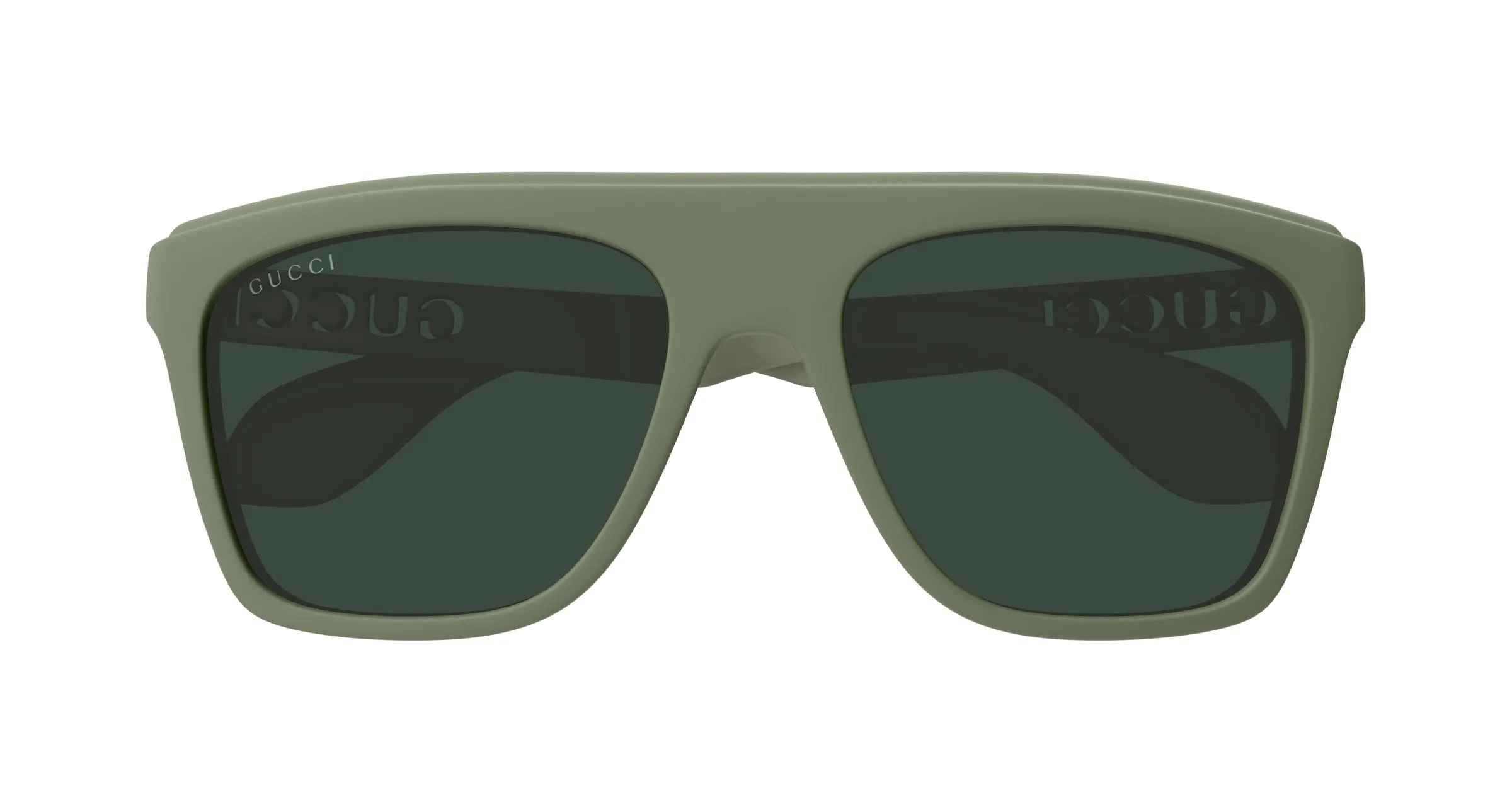 Gucci GG1570S 007 Occhiali da sole Iniettato Verde Verde Squadrata - immagine 2