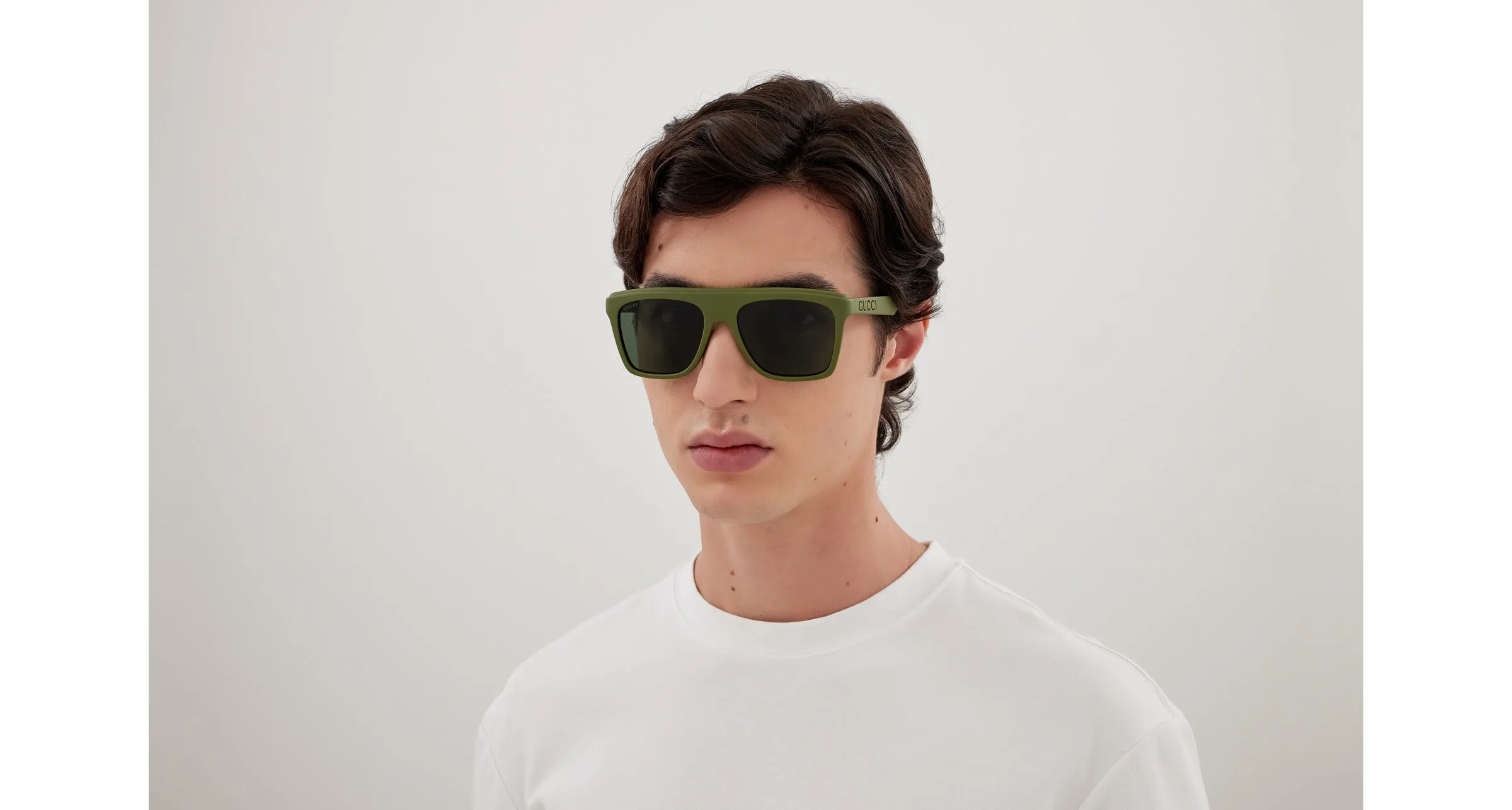 Gucci GG1570S 007 Occhiali da sole Iniettato Verde Verde Squadrata - immagine 4