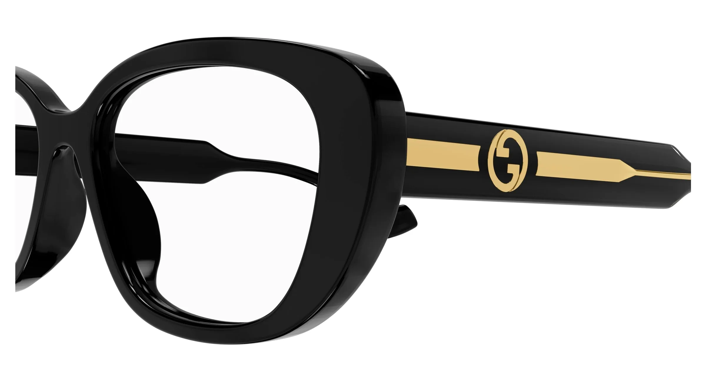 Gucci GG1559OK 001 Montature da vista Acetato Nero Trasparente Rotonda - immagine 3