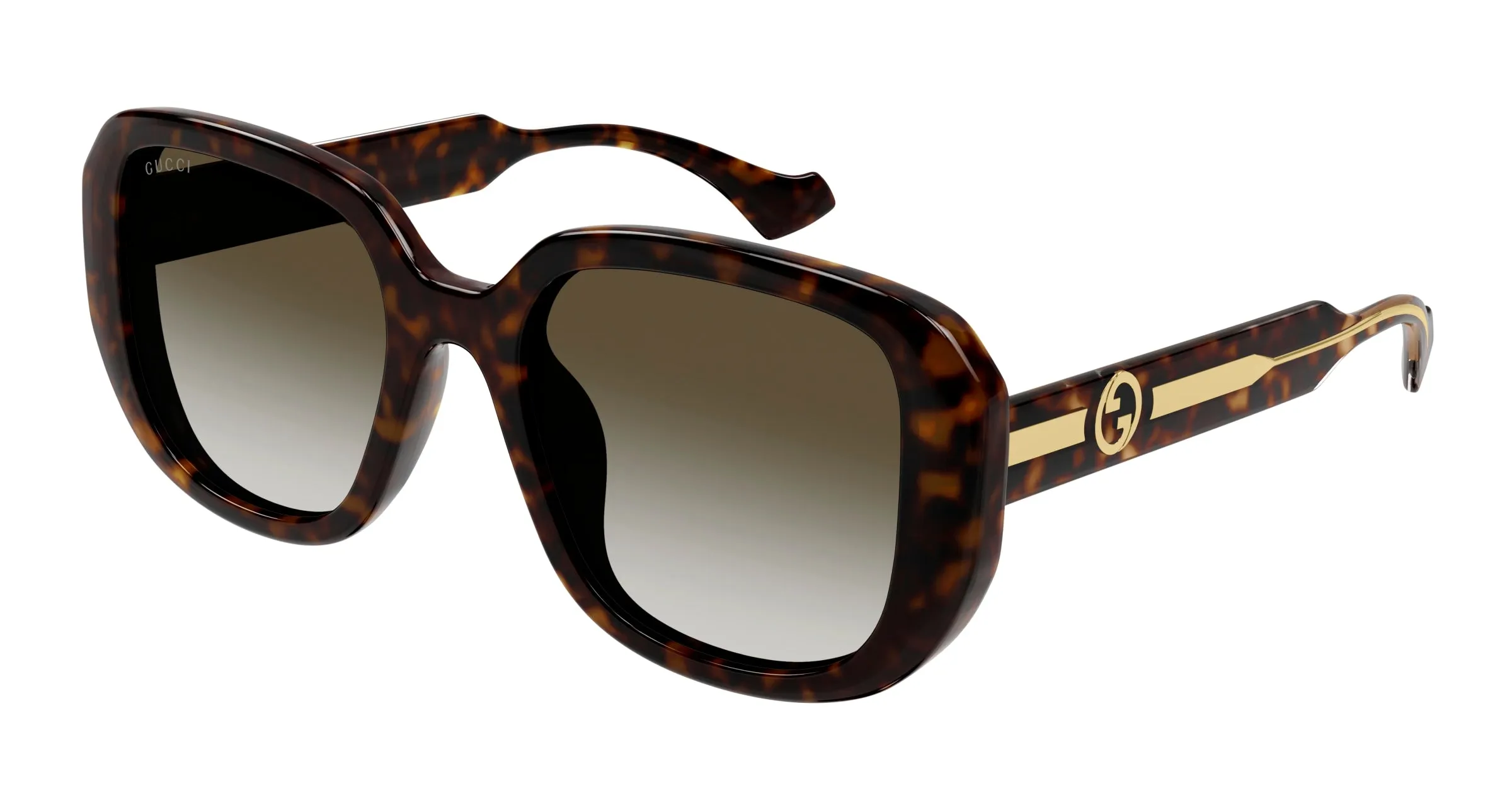 Gucci GG1557SK 002 Occhiali da sole Iniettato Havana Marrone Squadrata - immagine 1