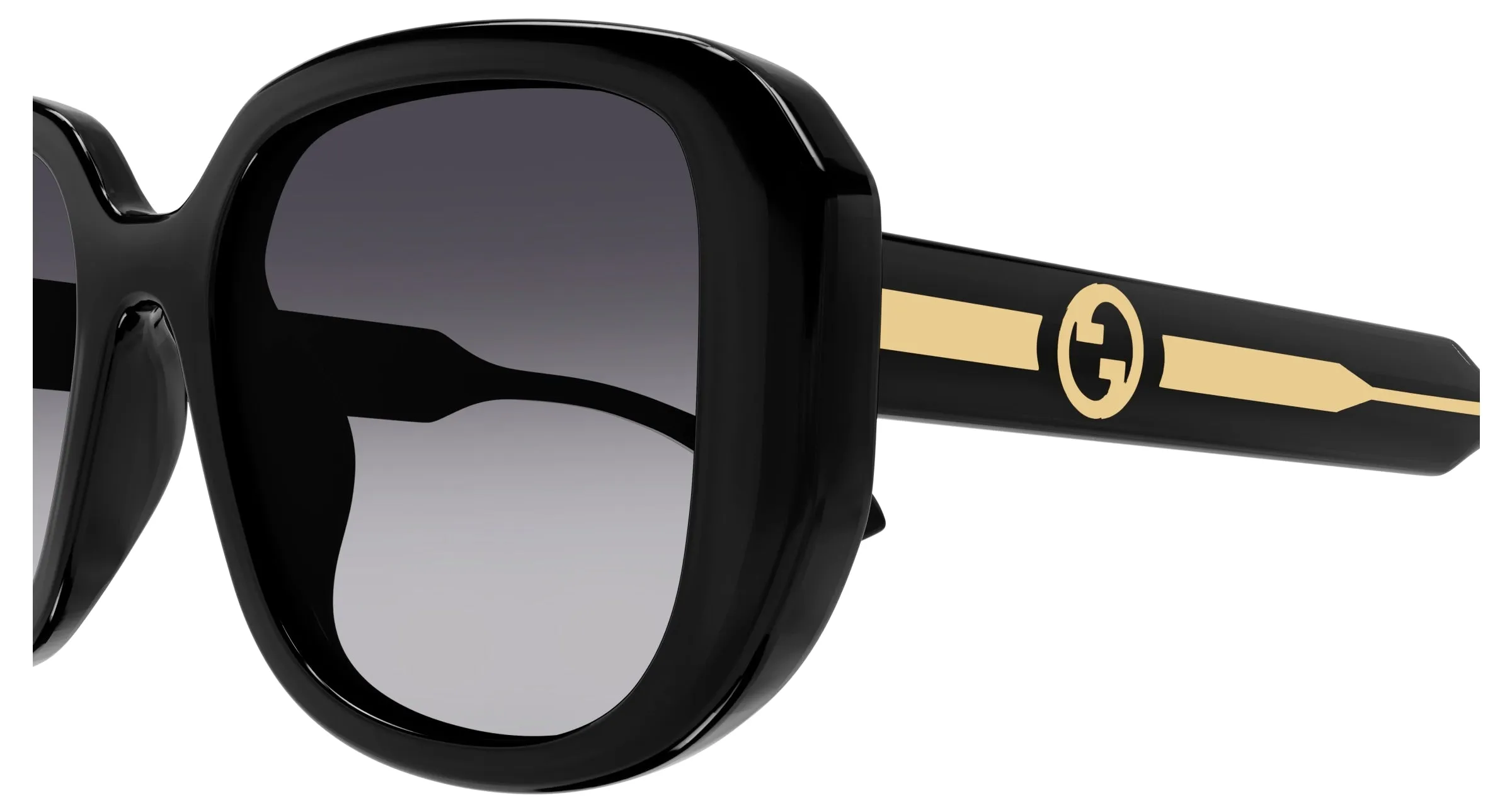 Gucci GG1557SK 001 Occhiali da sole Iniettato Nero Grigio Squadrata - immagine 3