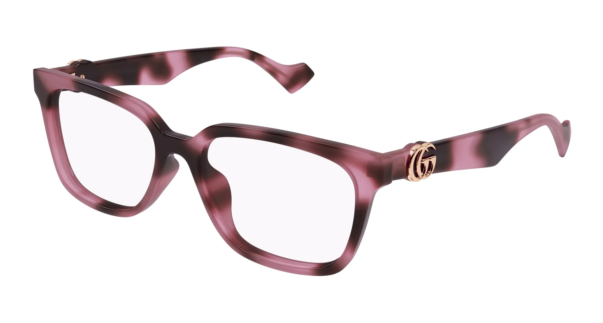 Gucci GG1537OK 004 Montature da vista Iniettato Rosa Trasparente Squadrata - immagine 1