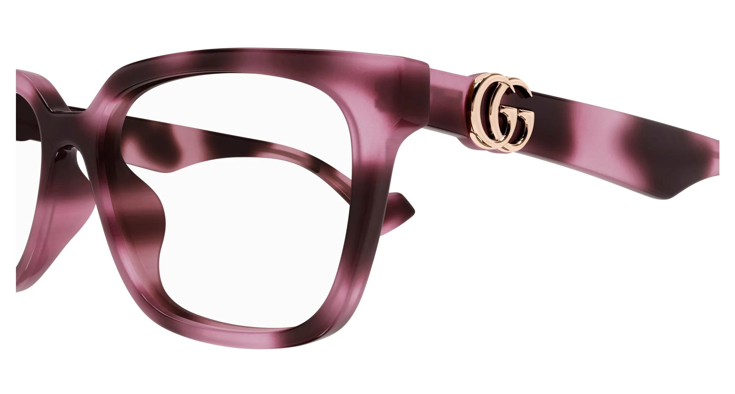 Gucci GG1537OK 004 Montature da vista Iniettato Rosa Trasparente Squadrata - immagine 3