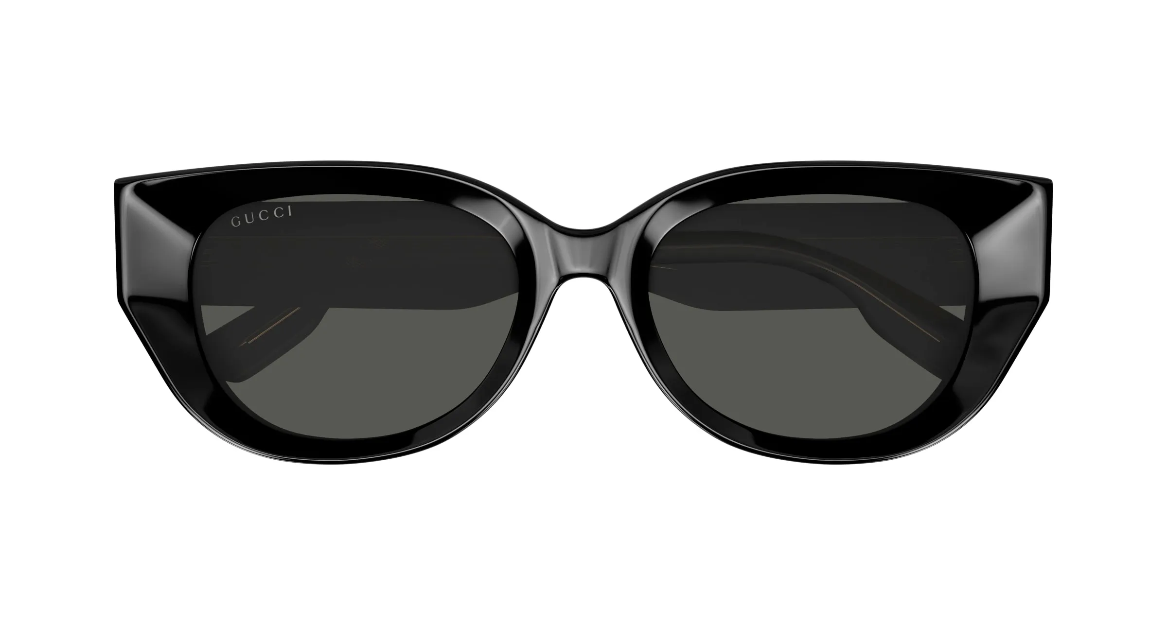 Gucci GG1532SA 001 Occhiali da sole Acetato Nero Grigio Cat Eye - immagine 2