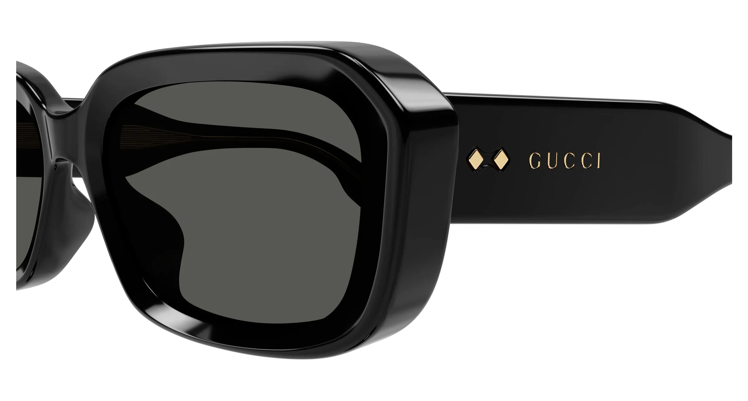 Gucci GG1531SK 001 Occhiali da sole Acetato Nero Grigio Squadrata - immagine 3