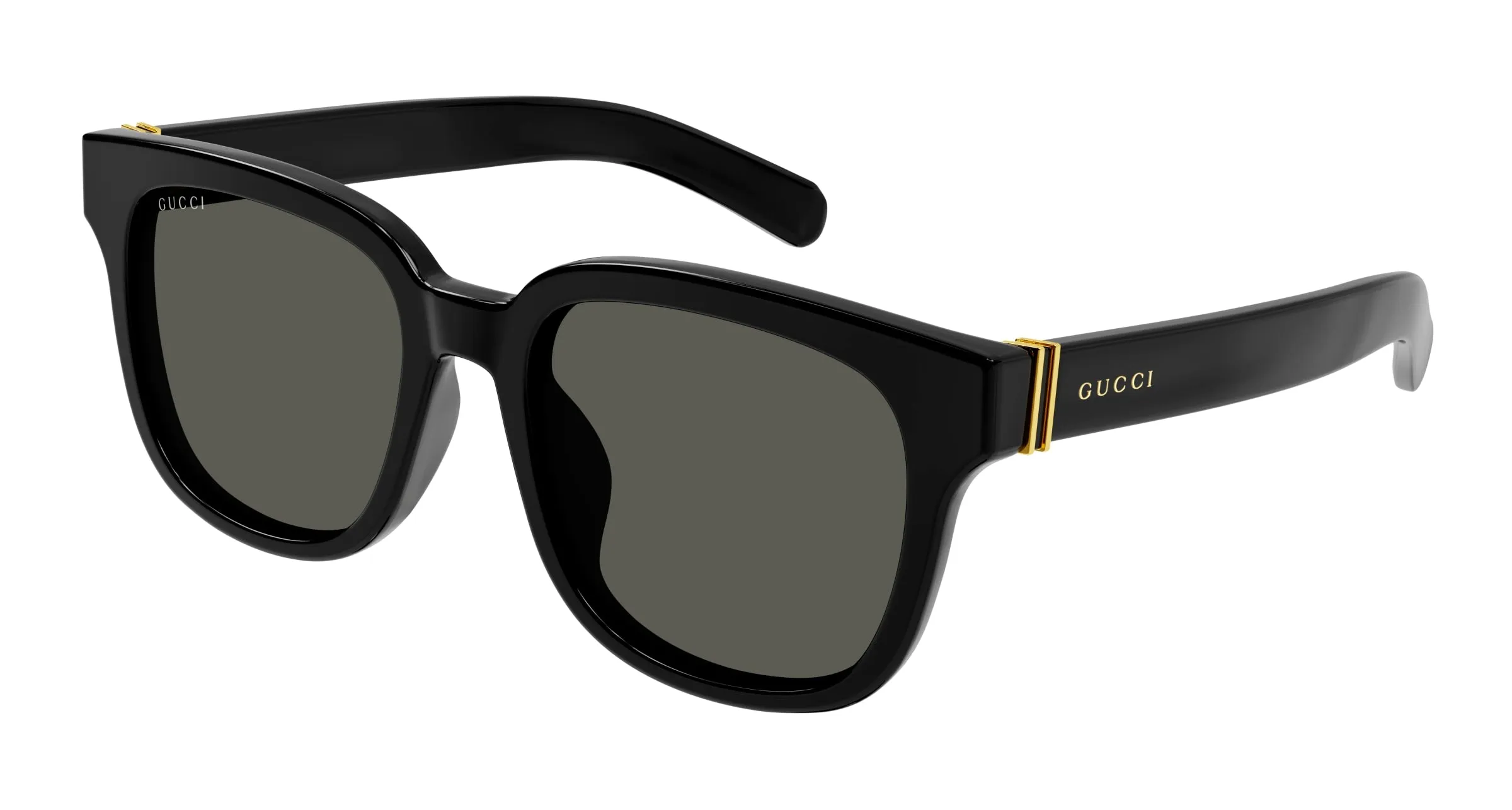 Gucci GG1512SK 001 Occhiali da sole Acetato Nero Grigio Squadrata - immagine 1