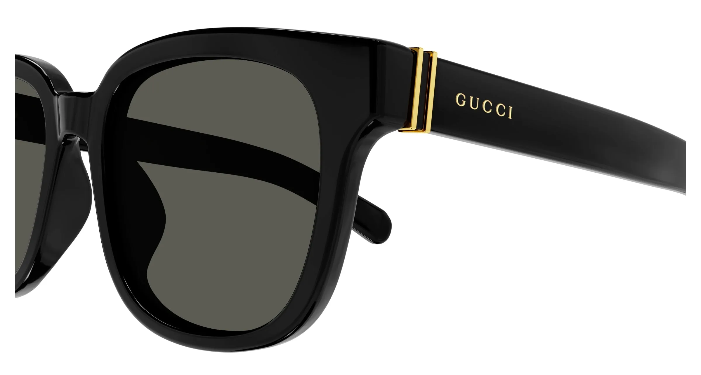 Gucci GG1512SK 001 Occhiali da sole Acetato Nero Grigio Squadrata - immagine 3