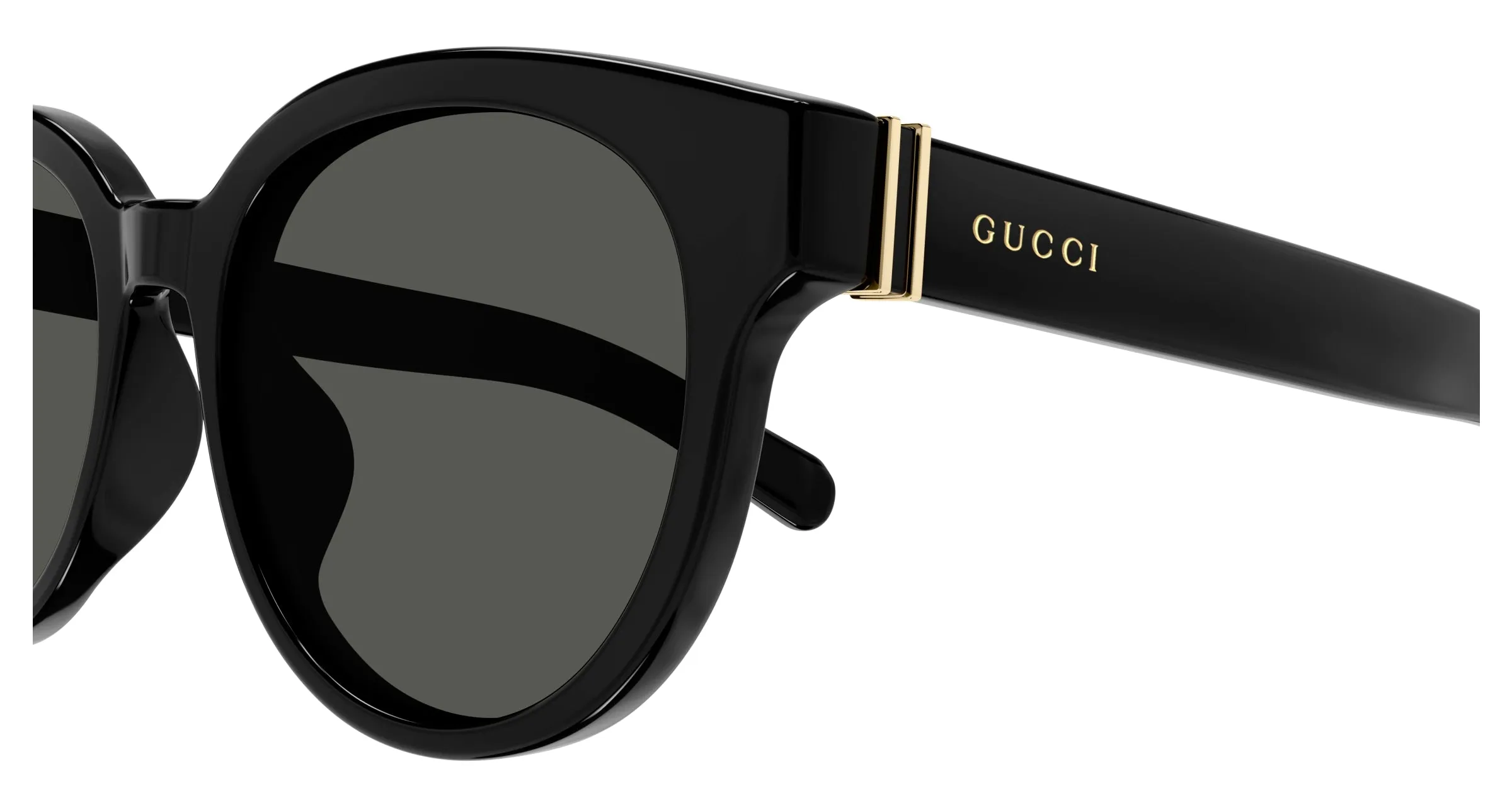Gucci GG1511SK 001 Occhiali da sole Acetato Nero Grigio Rotonda - immagine 3
