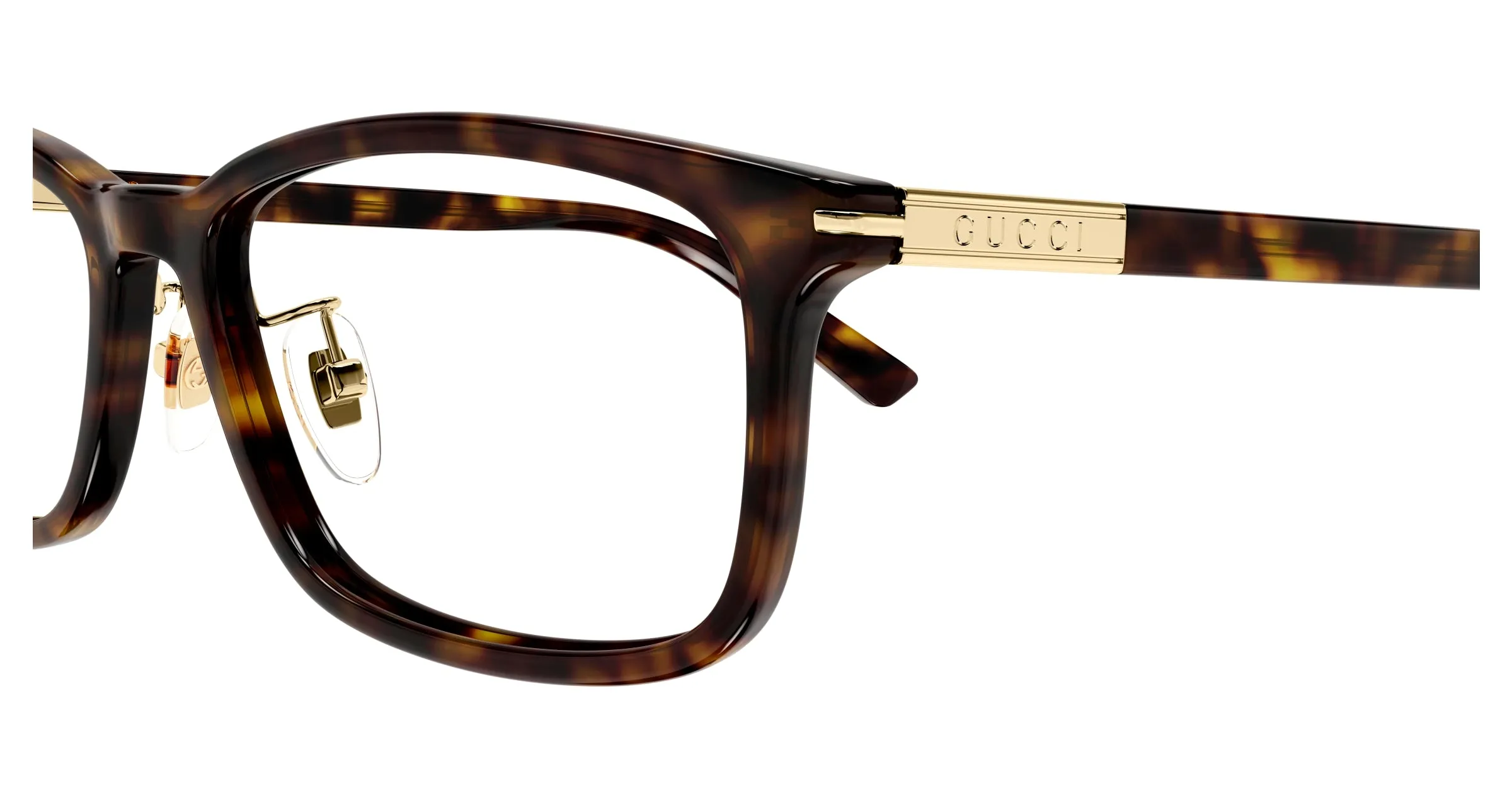 Gucci GG1506OJ 002 Montature da vista Acetato Havana Trasparente Squadrata - immagine 3