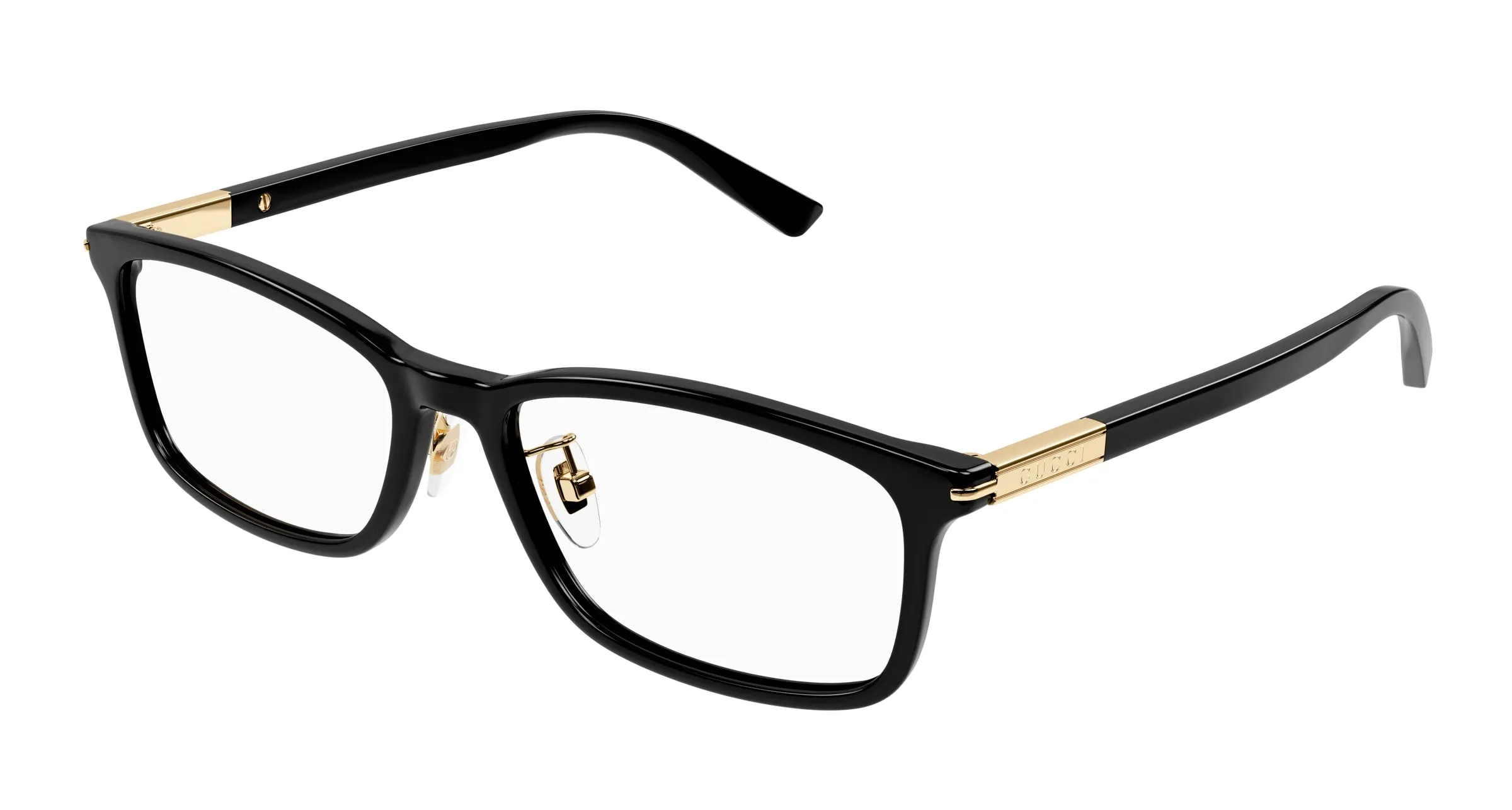 Gucci GG1506OJ 001 Montature da vista Acetato Nero Trasparente Squadrata - immagine 1