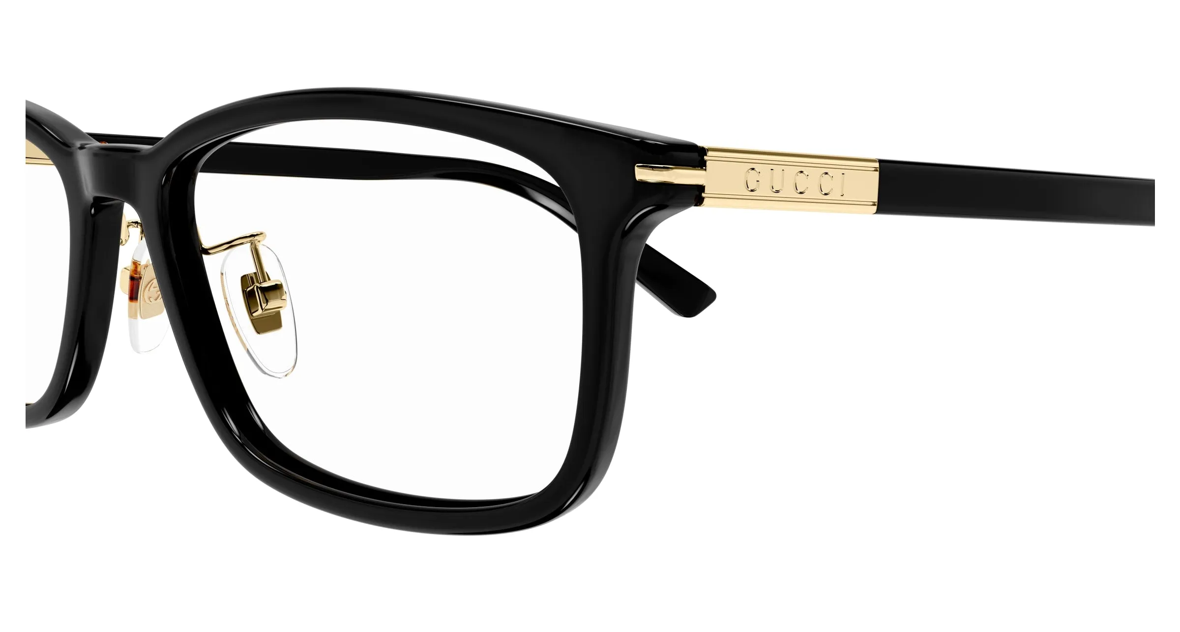 Gucci GG1506OJ 001 Montature da vista Acetato Nero Trasparente Squadrata - immagine 3
