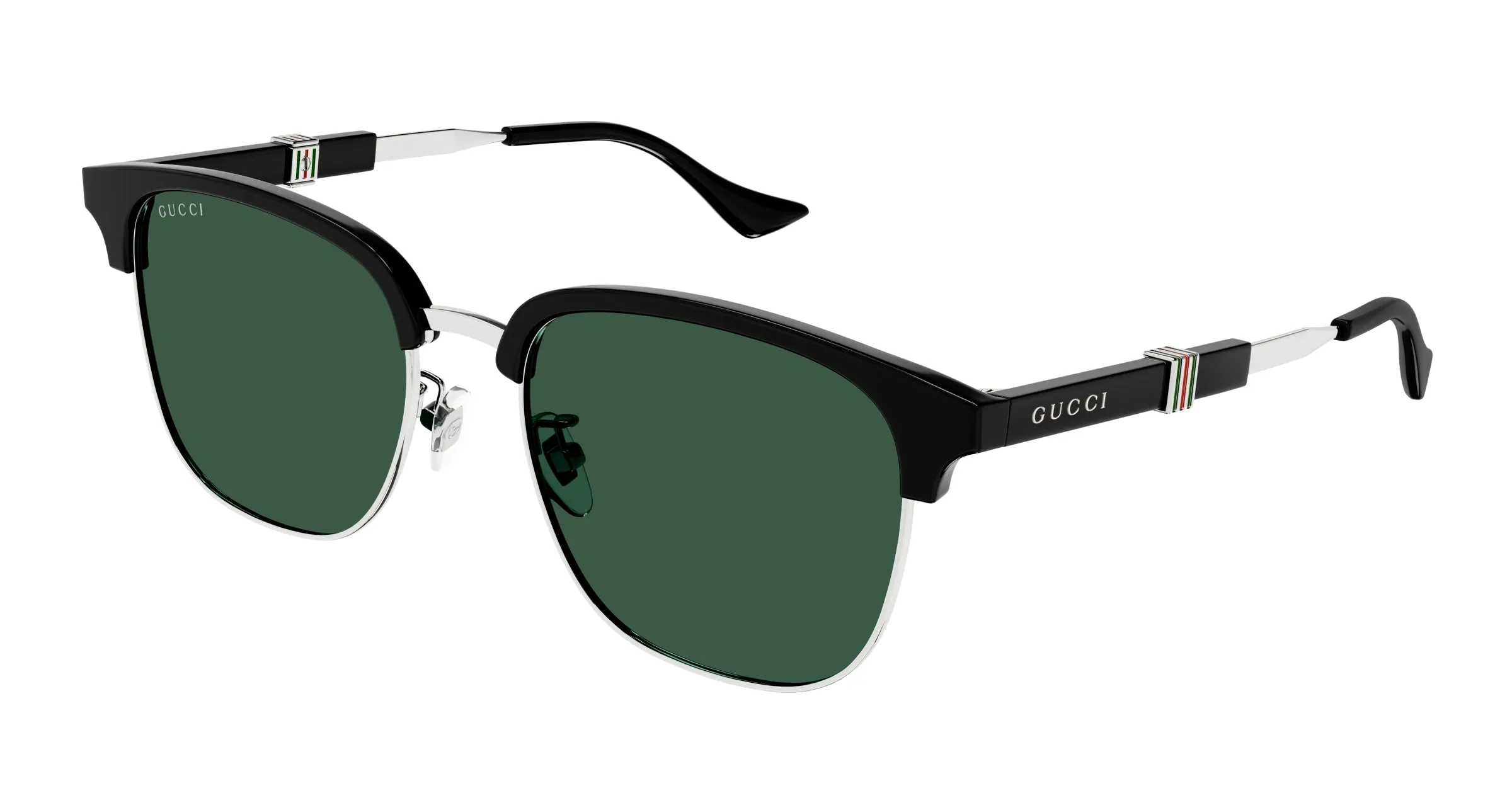 Gucci GG1499SK 004 Occhiali da sole Metallo Argento Verde Rotonda - immagine 1