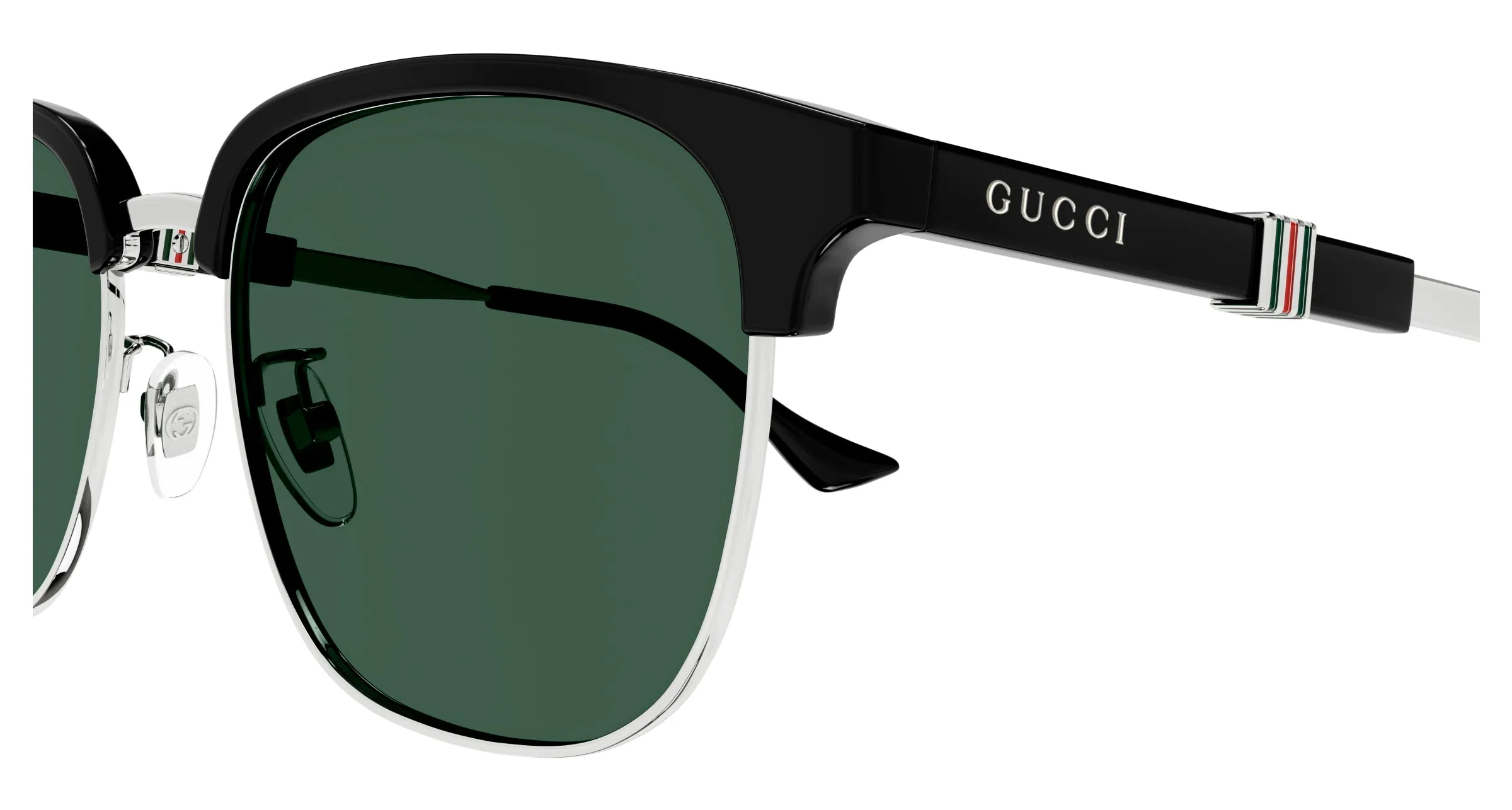 Gucci GG1499SK 004 Occhiali da sole Metallo Argento Verde Rotonda - immagine 3