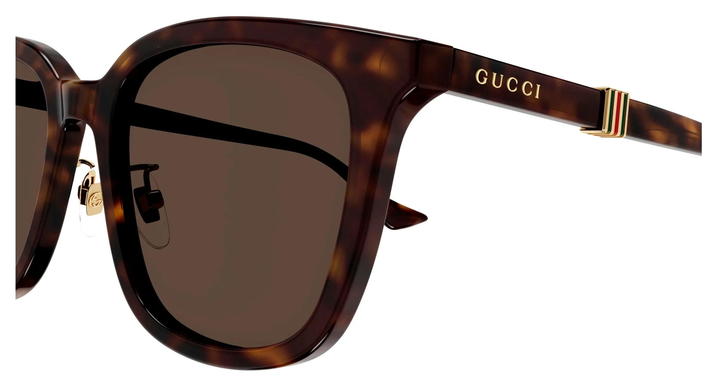 Gucci GG1498SK 002 Occhiali da sole Acetato Havana Marrone Squadrata - immagine 3