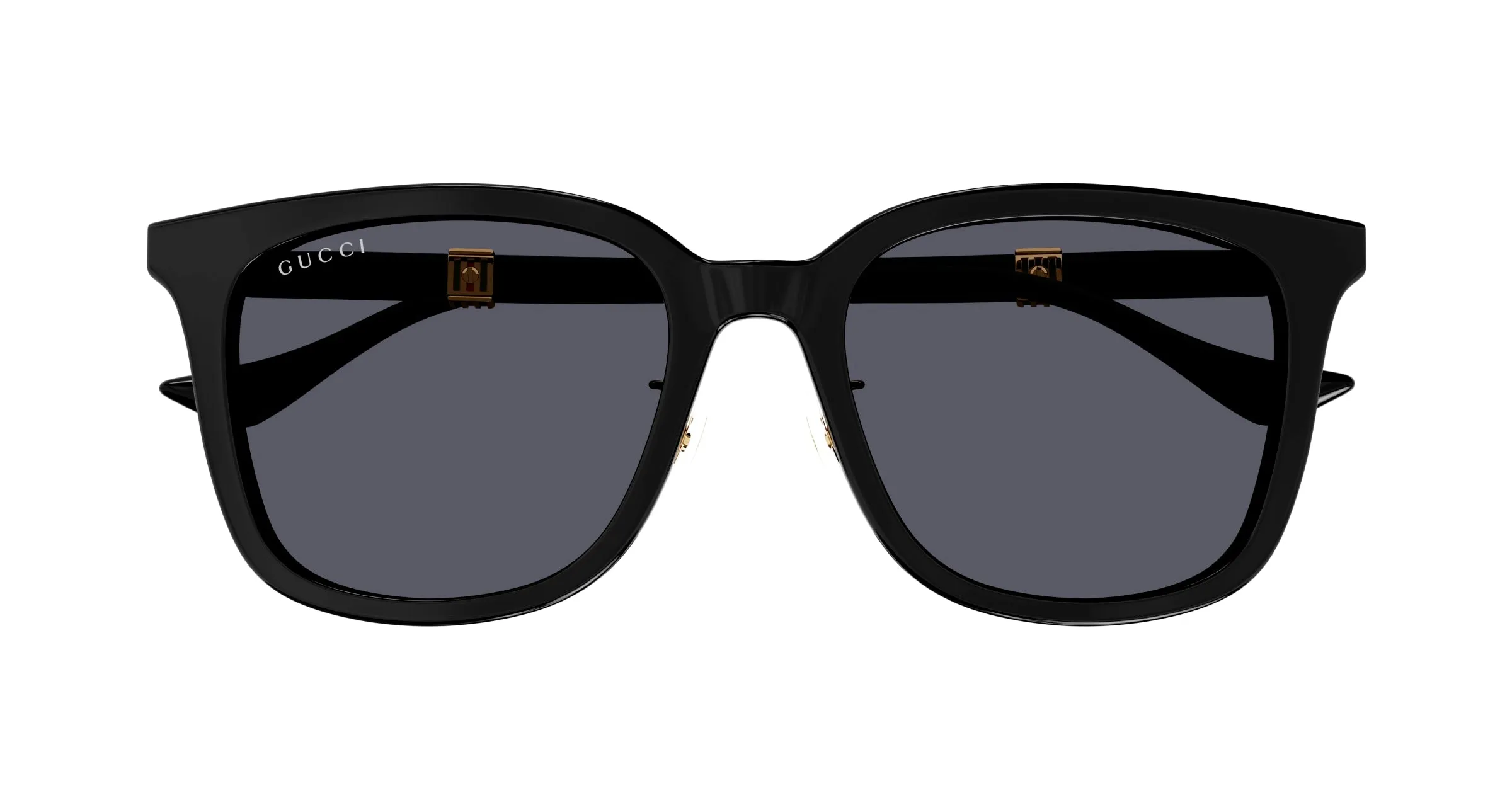 Gucci GG1498SK 001 Occhiali da sole Acetato Nero Grigio Squadrata - immagine 2