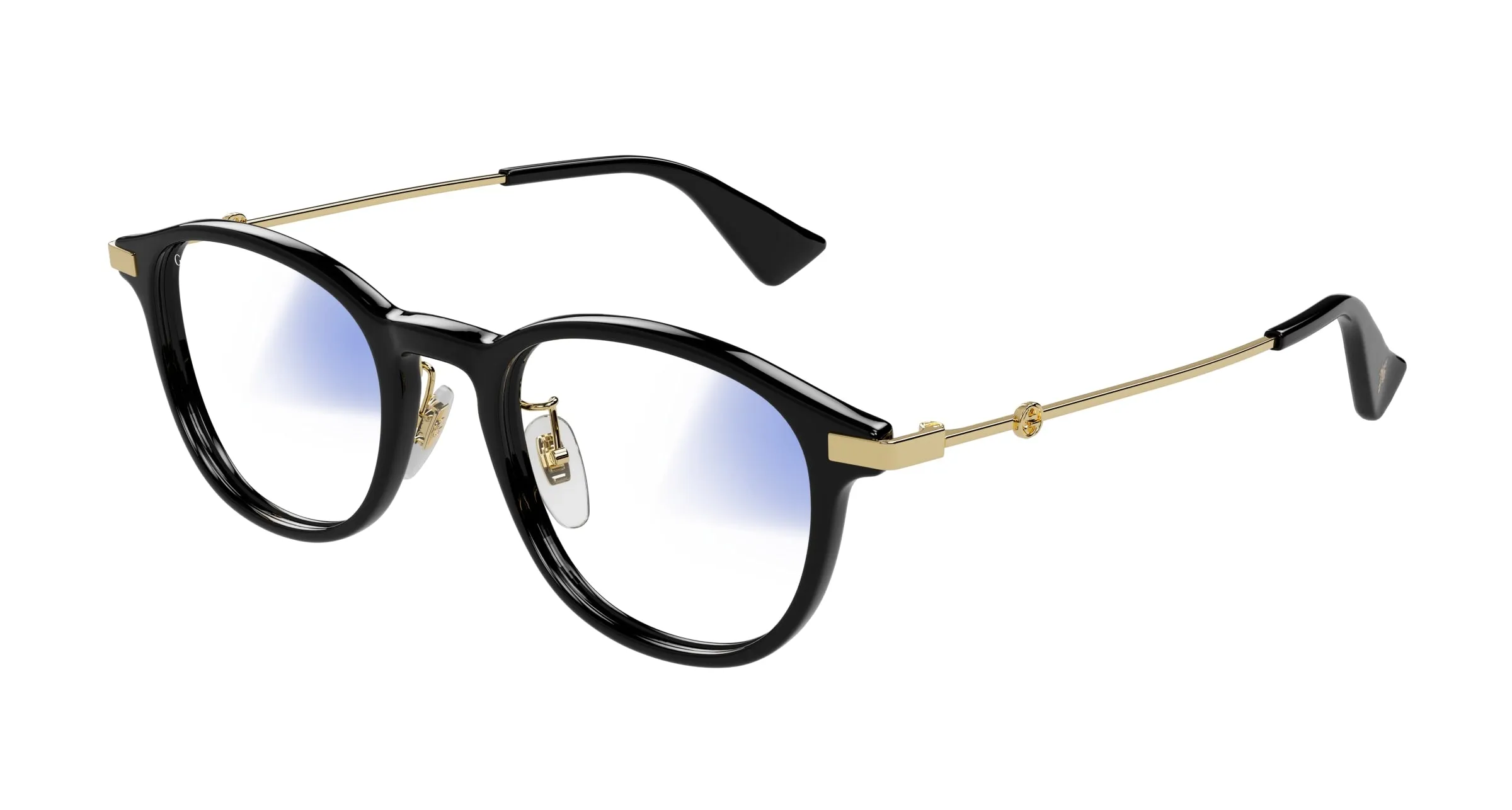Gucci GG1471SJ 001 Occhiali da sole Acetato Nero Trasparente Rotonda Fotocromatico - immagine 1
