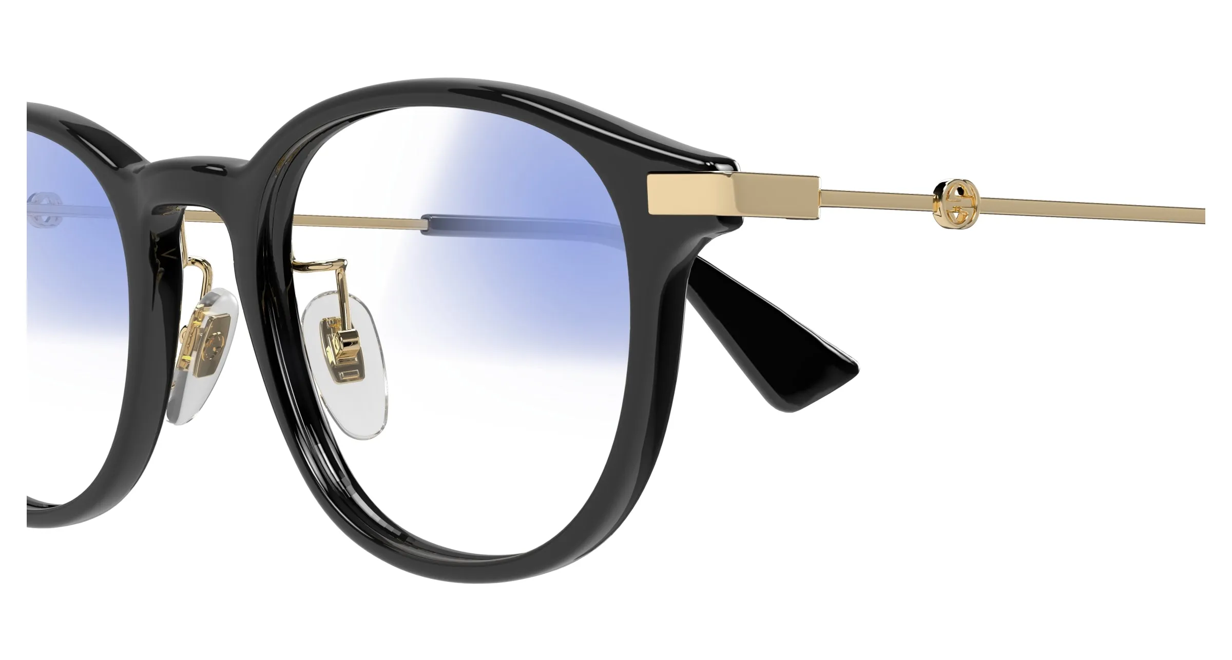 Gucci GG1471SJ 001 Occhiali da sole Acetato Nero Trasparente Rotonda Fotocromatico - immagine 3