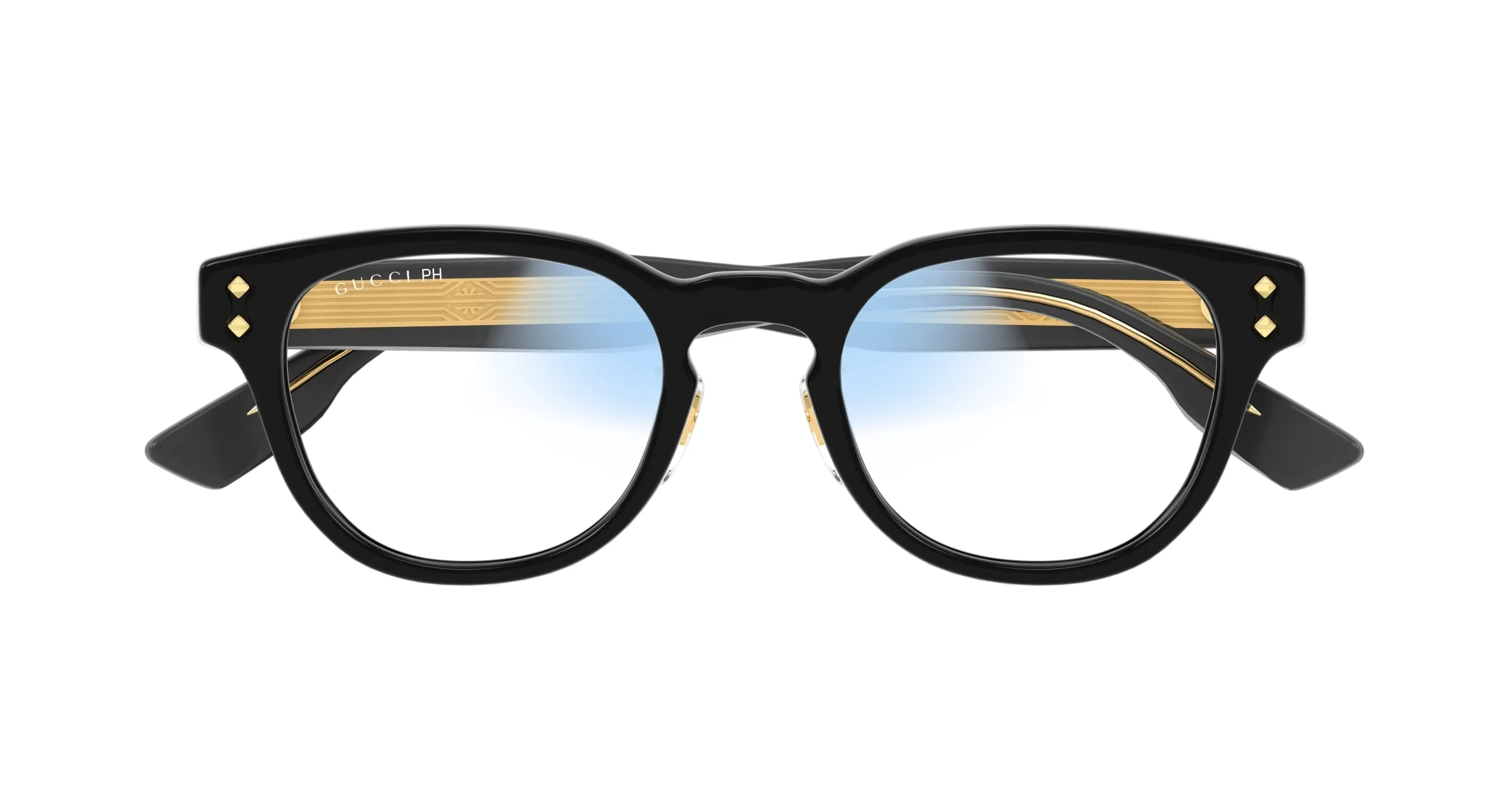 Gucci GG1470SJ 001 Occhiali da sole Acetato Nero Trasparente Rotonda Fotocromatico - immagine 2