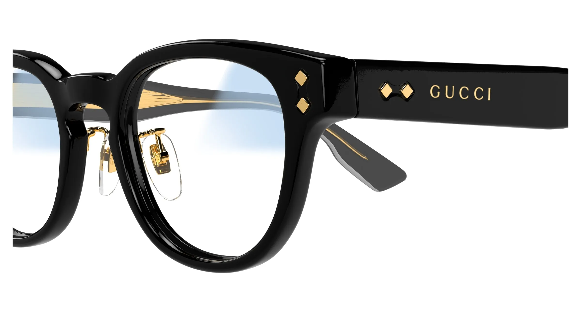 Gucci GG1470SJ 001 Occhiali da sole Acetato Nero Trasparente Rotonda Fotocromatico - immagine 3