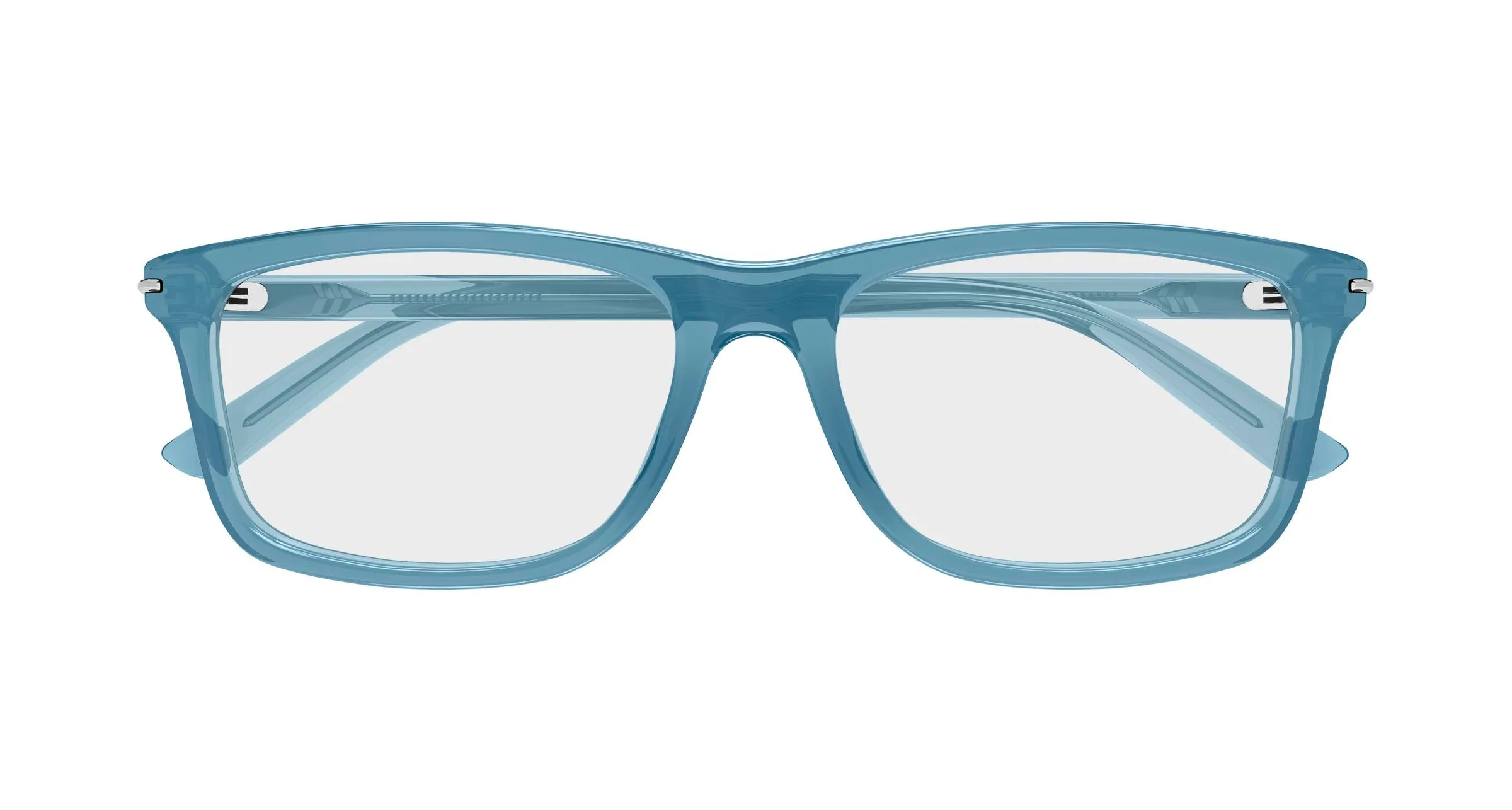 Gucci GG1447O 010 Montature da vista Acetato Blu Trasparente Squadrata - immagine 2