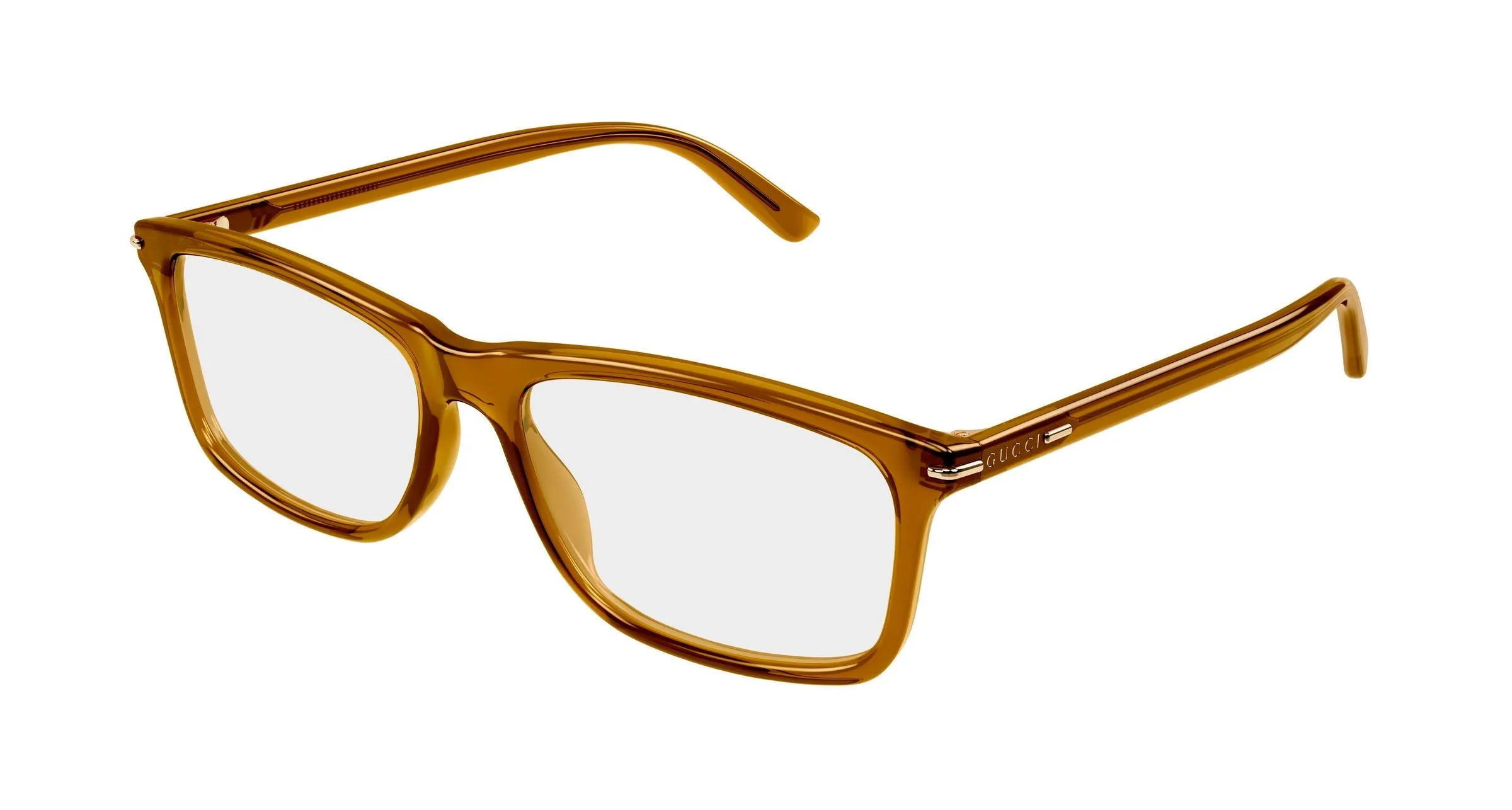 Gucci GG1447O 009 Montature da vista Acetato Marrone Trasparente Squadrata - immagine 1