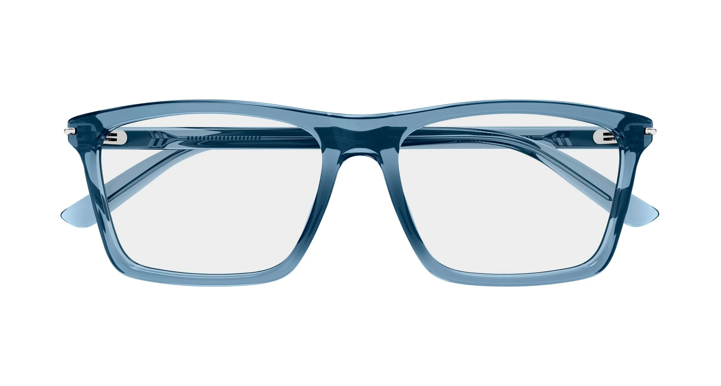 Gucci GG1445O 013 Montature da vista Acetato Blu Trasparente Squadrata - immagine 2