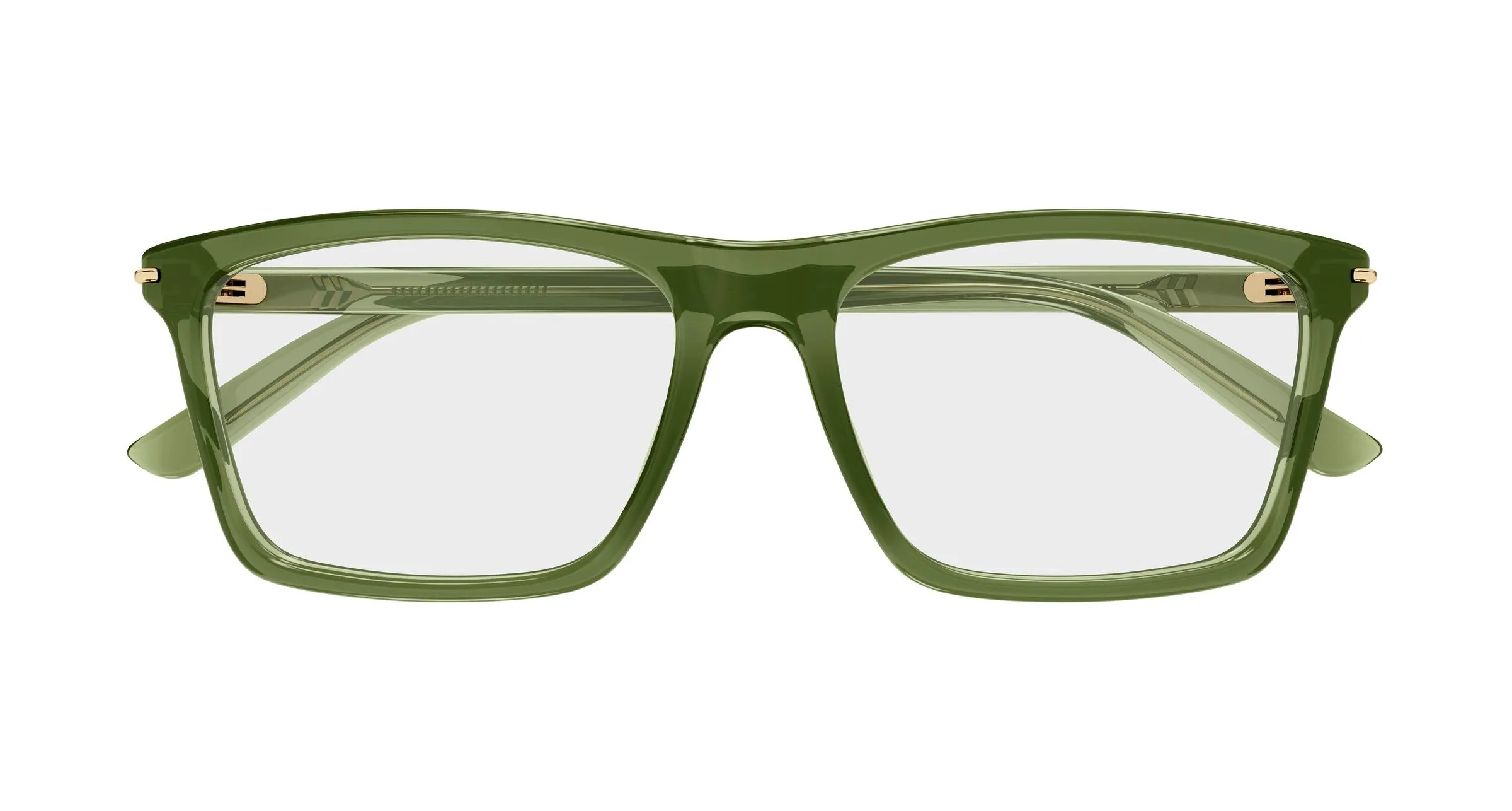 Gucci GG1445O 012 Montature da vista Acetato Verde Trasparente Squadrata - immagine 2