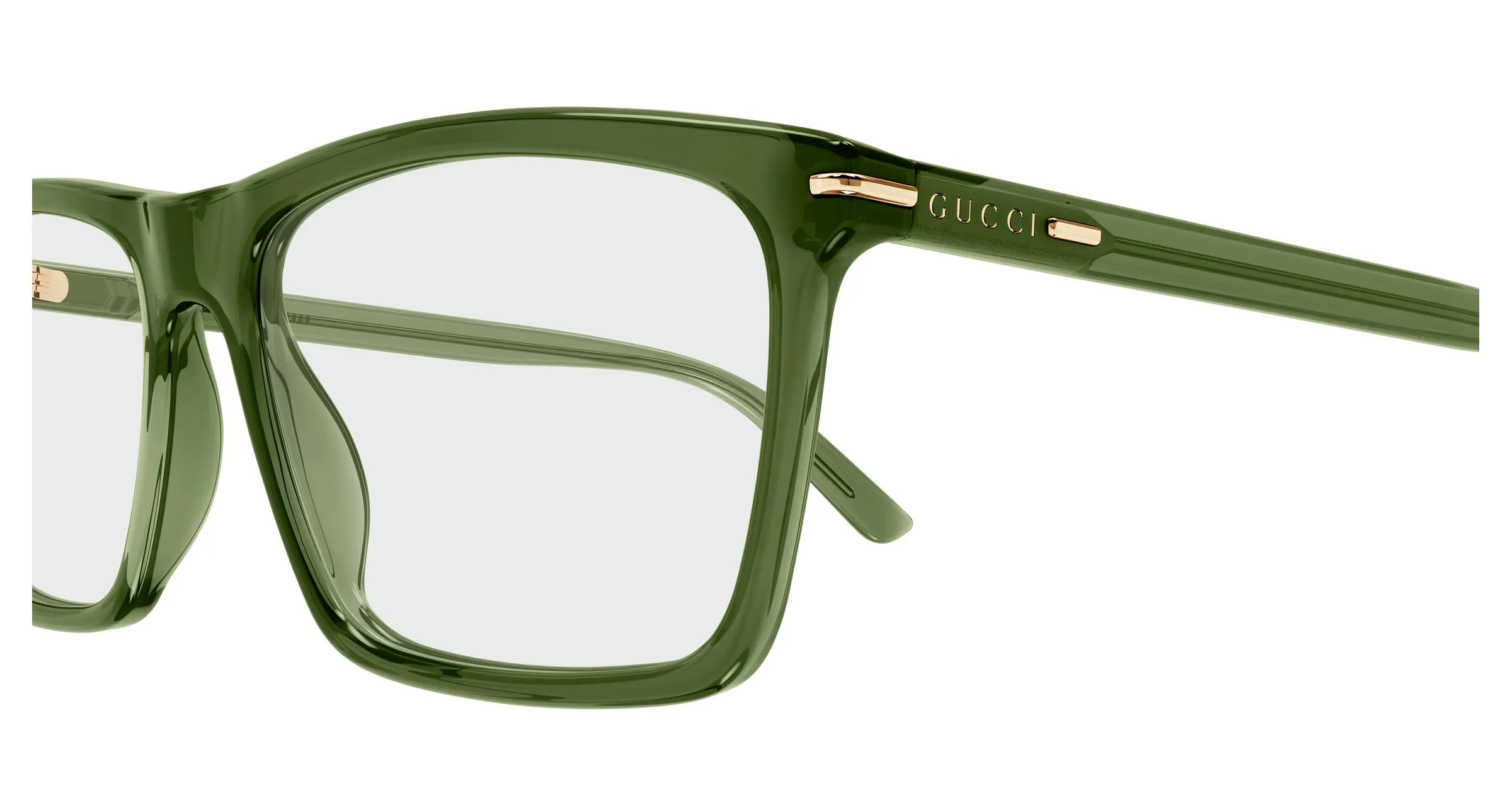 Gucci GG1445O 012 Montature da vista Acetato Verde Trasparente Squadrata - immagine 3