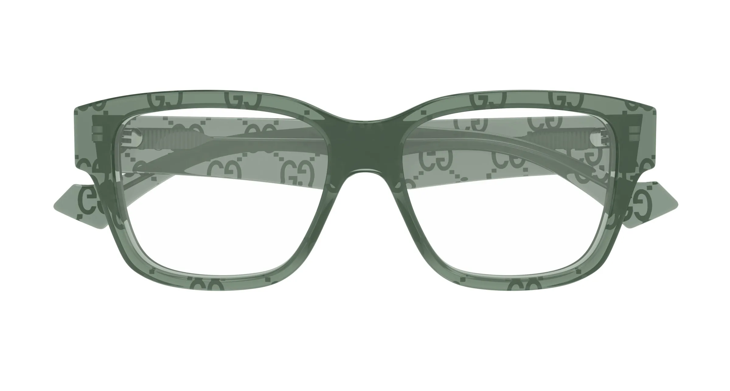 Gucci GG1428O 012 Montature da vista Acetato Verde Trasparente Squadrata - immagine 2