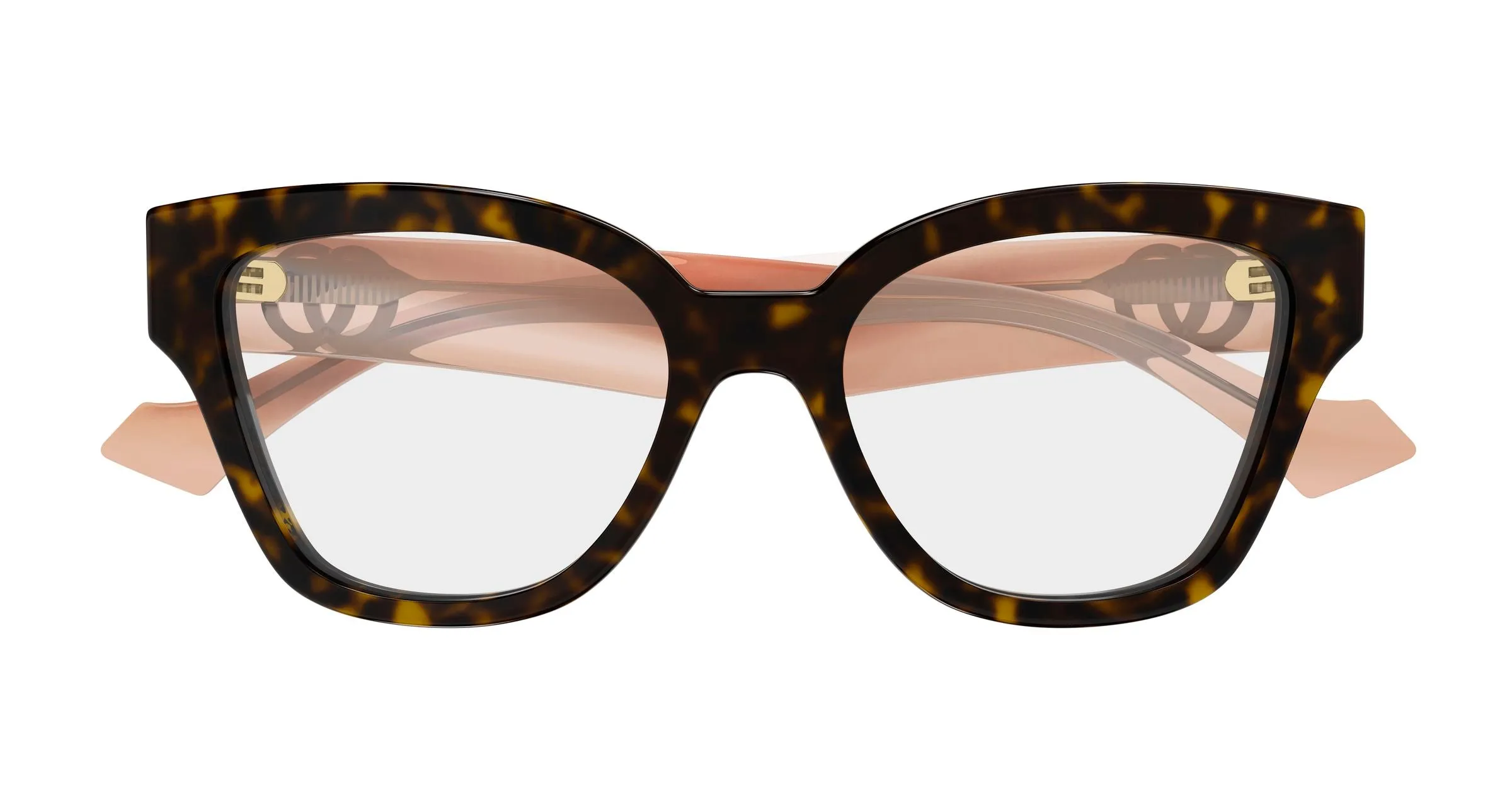 Gucci GG1424O 014 Montature da vista Acetato Havana Trasparente Rotonda - immagine 2