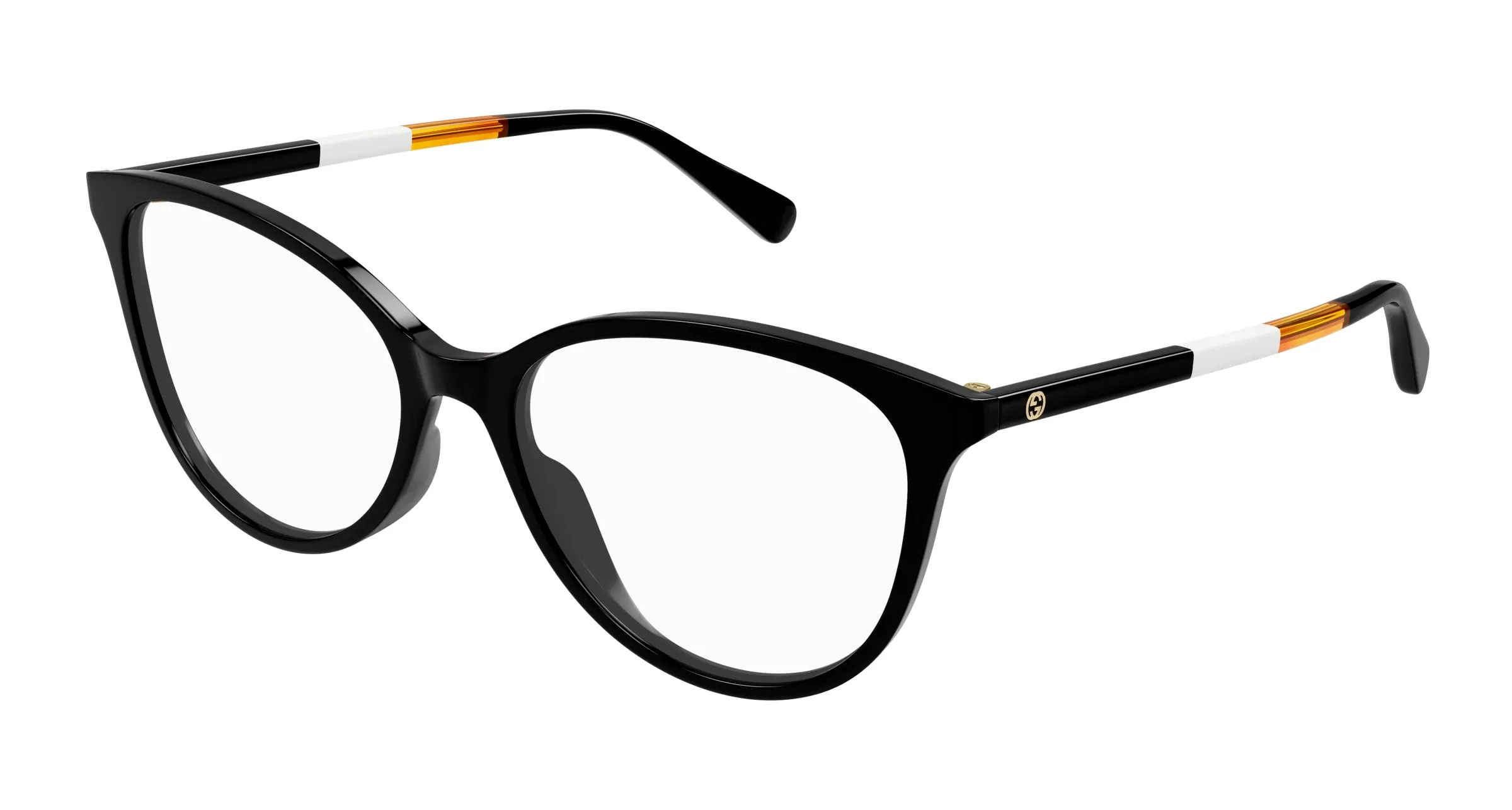 Gucci GG1359O 007 Montature da vista Acetato Nero Trasparente Cat Eye - immagine 1