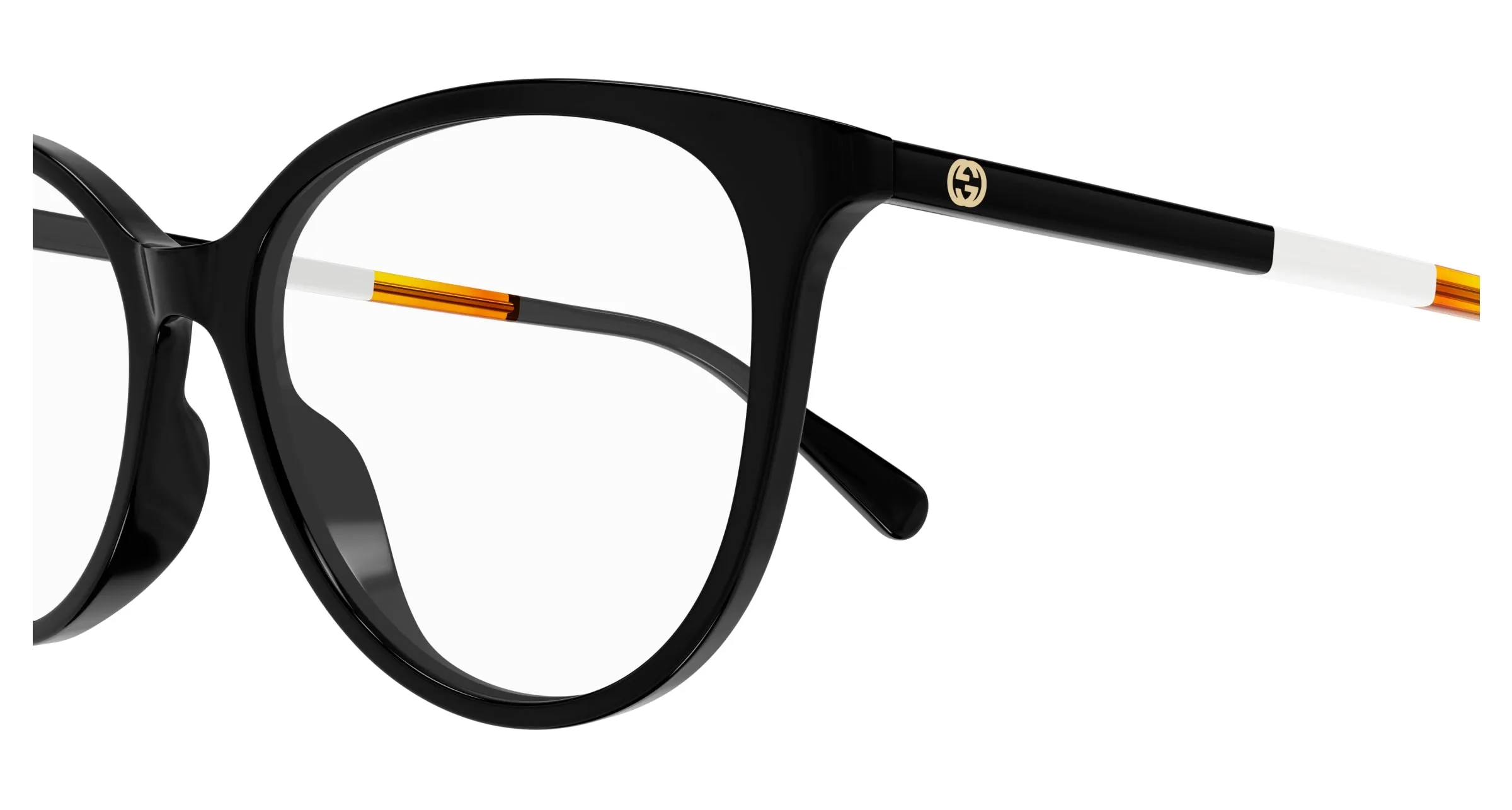 Gucci GG1359O 007 Montature da vista Acetato Nero Trasparente Cat Eye - immagine 3