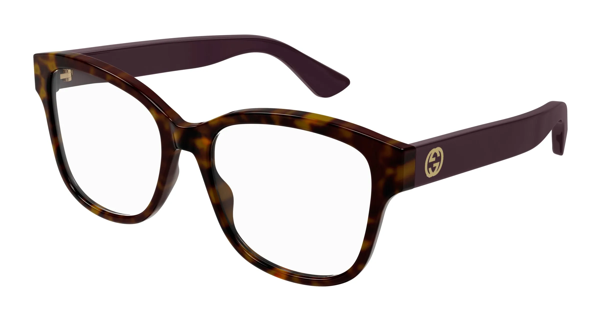 Gucci GG1340O 008 Montature da vista Iniettato Havana Trasparente Squadrata - immagine 1